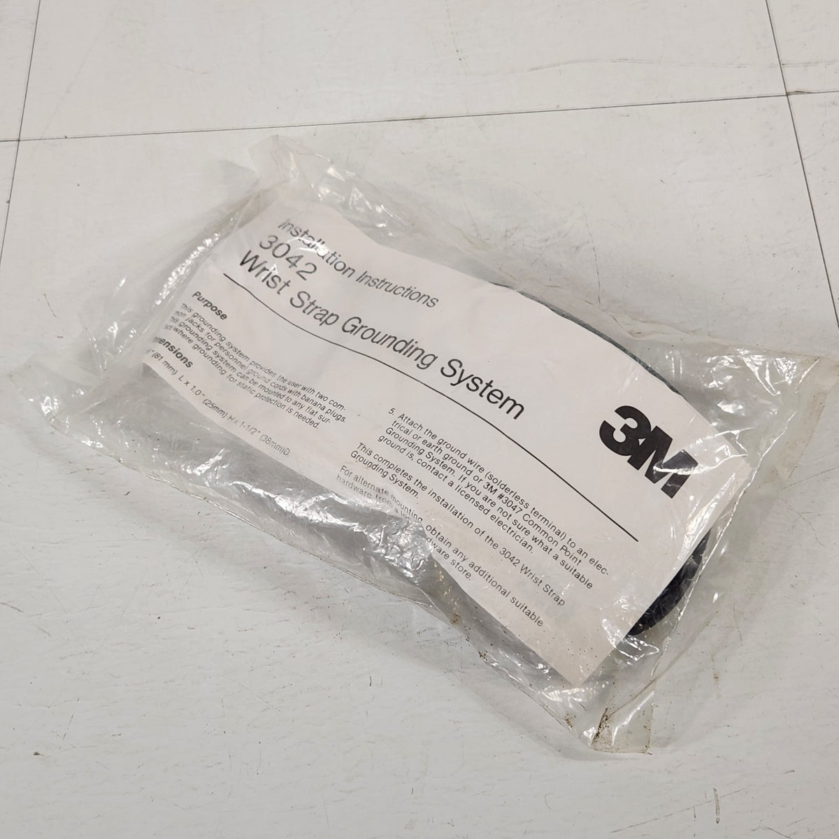 3M 3042 Wrist Strap Grounding System ESD Bench Block Dual Banana Jacks 10ft