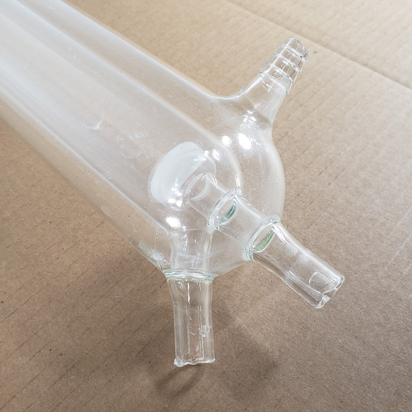 Chipped Custom Borosilicate Glass Tube Heat Exchanger Jacketed Condenser