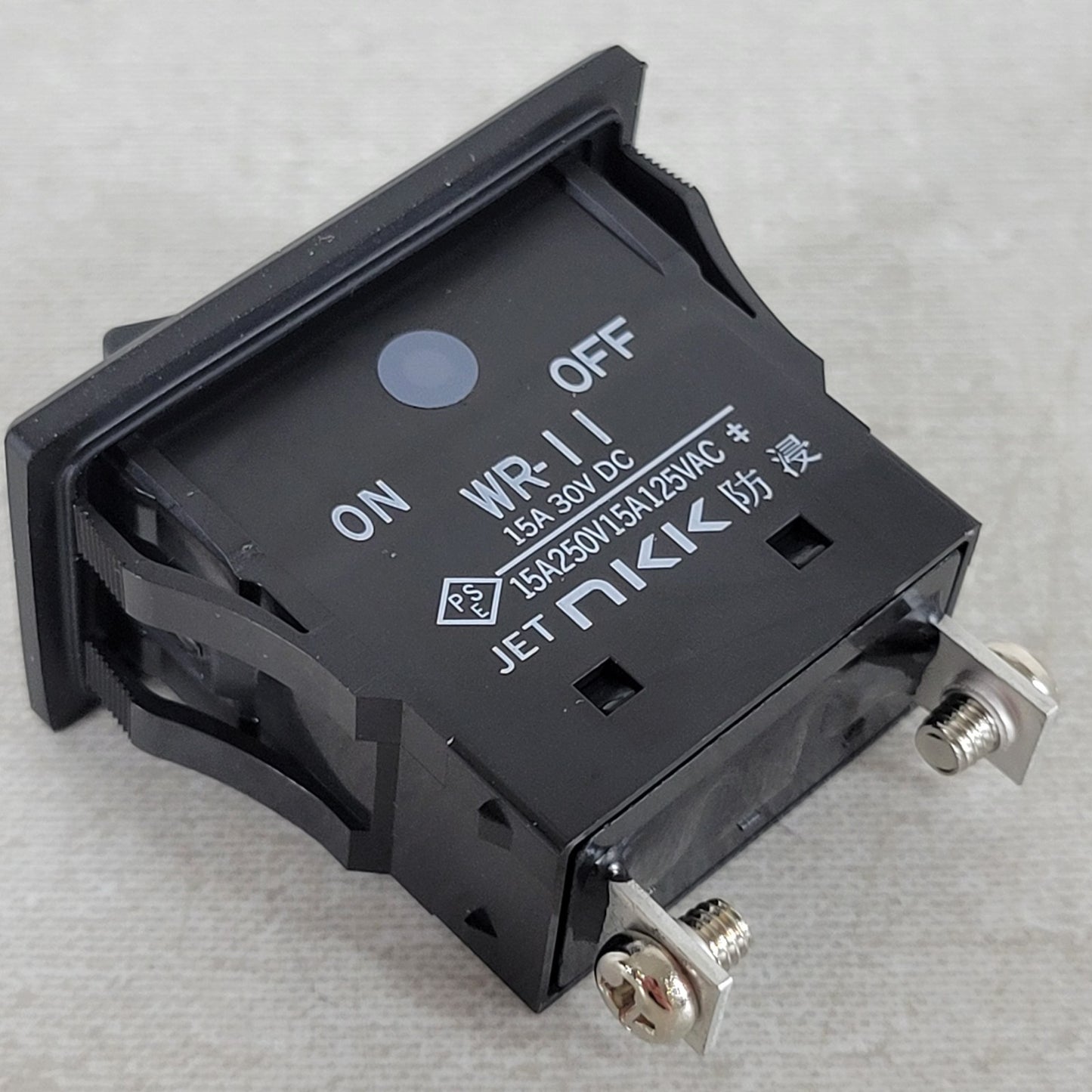 NKK WR11AT WR-11KTE SPST On-Off Rocker Switch IP67 15A Screw Lug Black