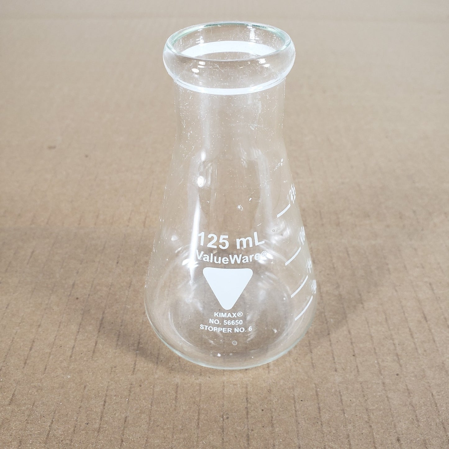 Lot Of 10 Valueware/Kimax/Pyrex 56650/26500/4980 125mL Erlenmeyer Flasks No. 6/5