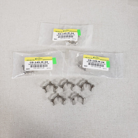 Lot Of 8 Chemglass CG-145-M-24 Stainless Steel Keck Style Clamps Size #24