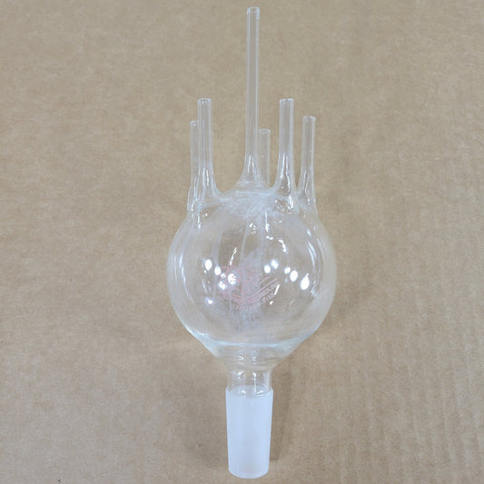 G. Finkenbeiner Inc. Custom Distillation Flask 5-1/4" OD Top Inlets 24/40 Bottom