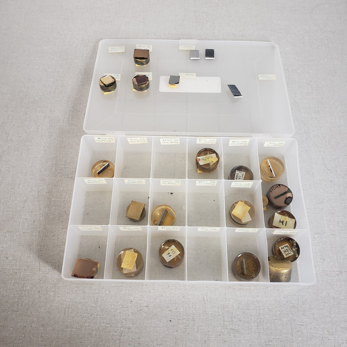 LOT OF 20 Assorted SEM Sample Stubs Pucks Specimen Mounts Electron Microscope