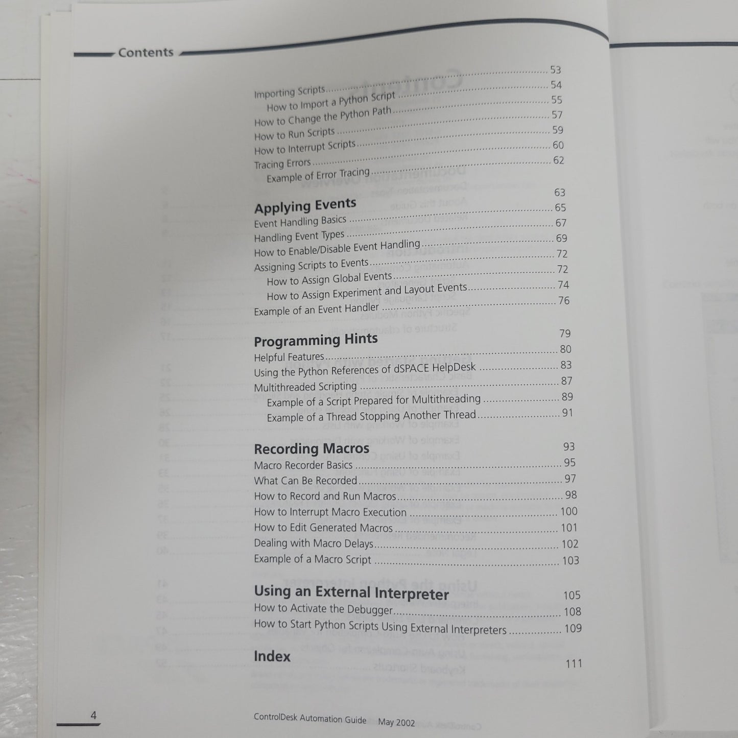 dSPACE ControlDesk Automation Guide Release 3.4 RCP HIL Software Manual 2002