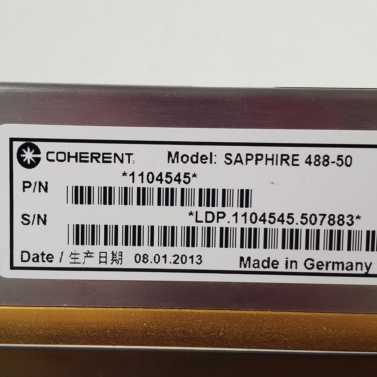 TESTED Coherent Sapphire 488-50 CW 488nm 50mW Laser w/ PSU Controller 9726