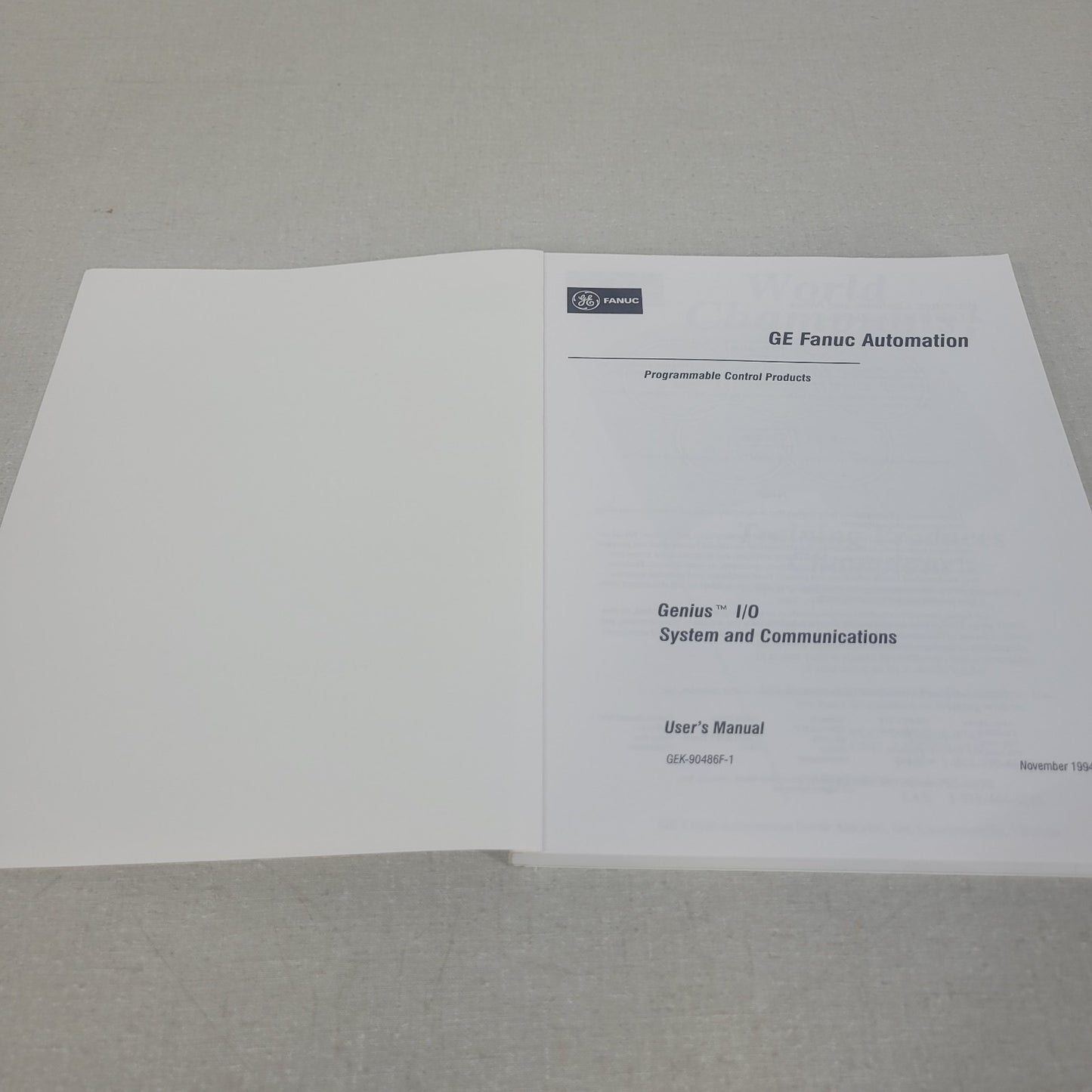 GE Fanuc GEK-90486F-1 Genius I/O System Communications PLC User Manual Original