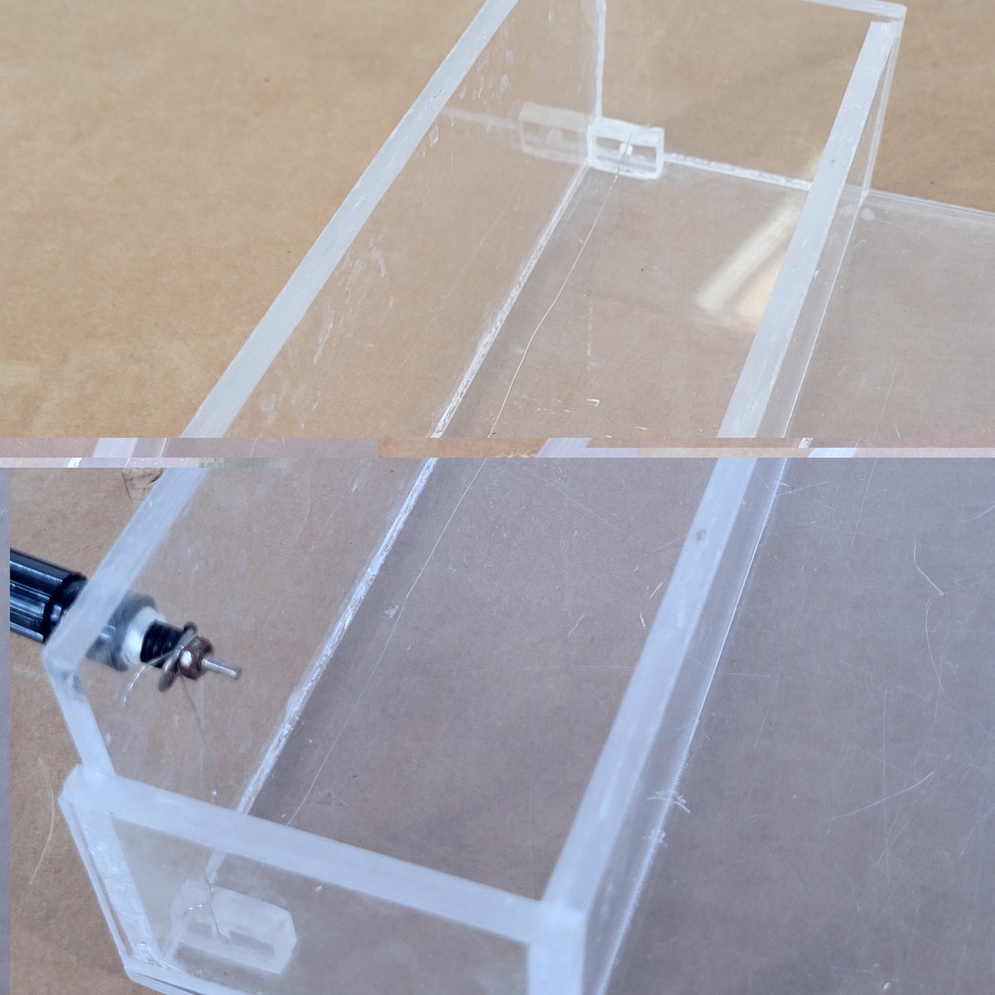 Acrylic Horizontal Agarose Gel Electrophoresis Chamber Tank w/ Tray Leads