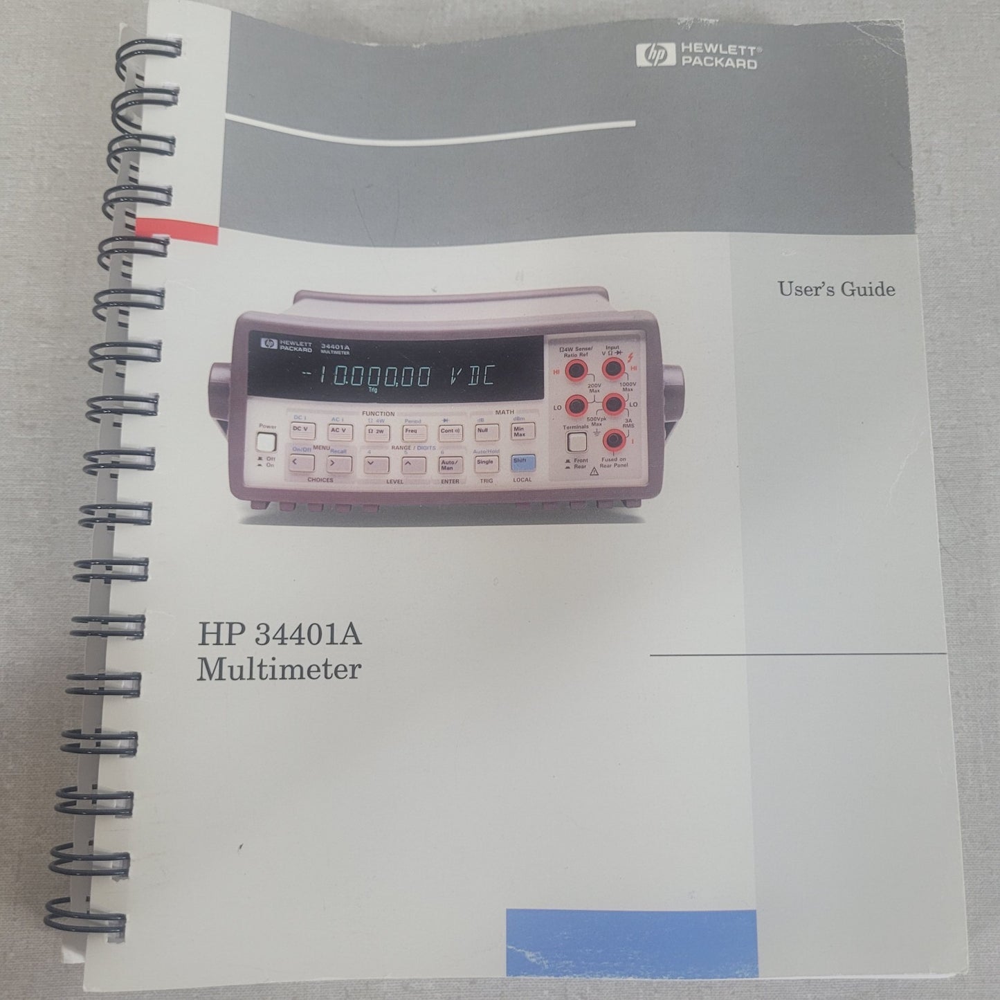 HP 34401A 6.5-Digit Digital Multimeter User Guide 34401-90004 Edition 4
