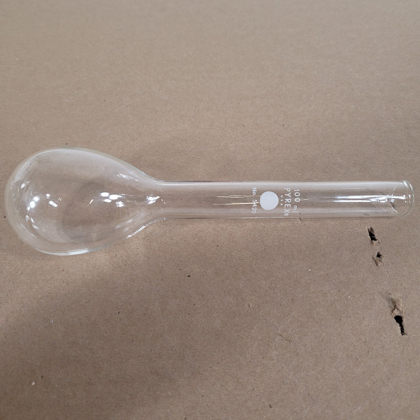 LOT 3 Corning PYREX 5420-100 100mL Round Bottom Kjeldahl Flasks Long Neck