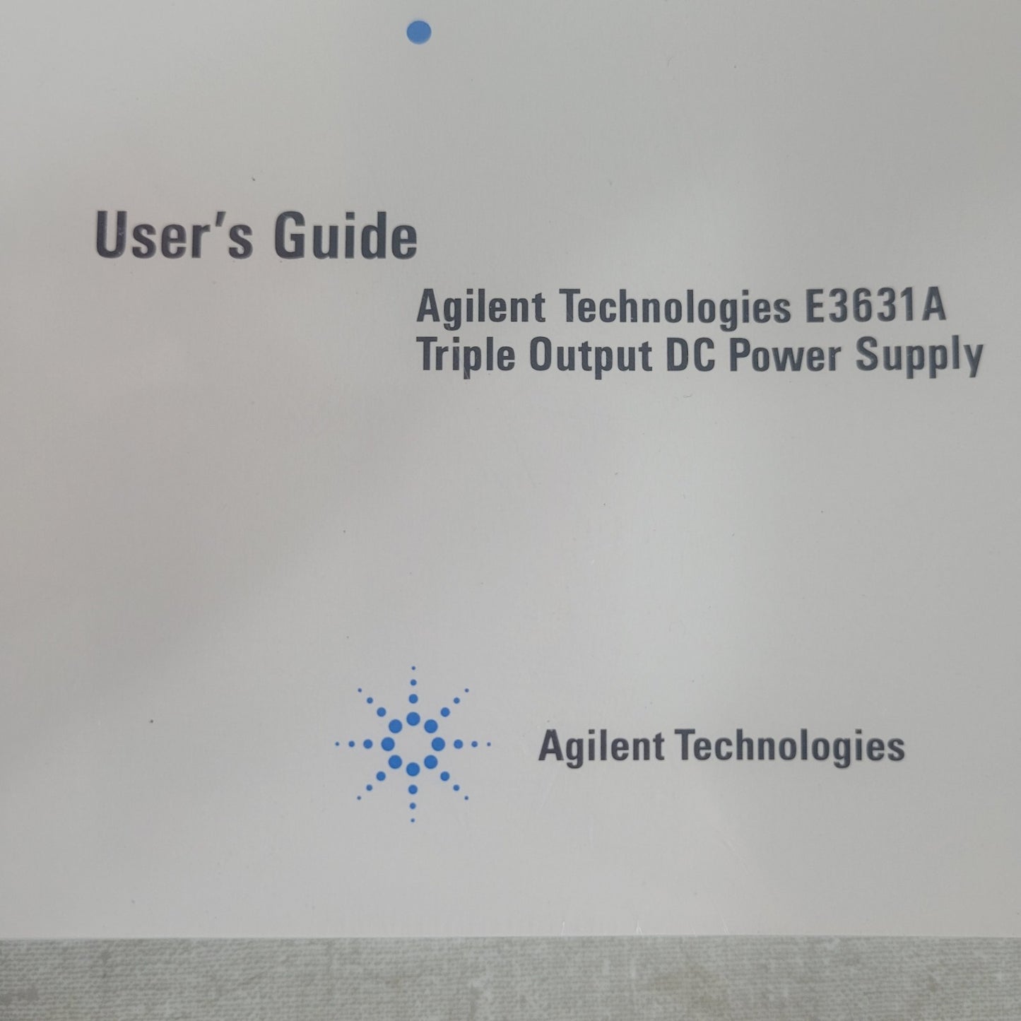 HP Agilent E3631A Triple Output DC Power Supply User Service Manual E3631-90100