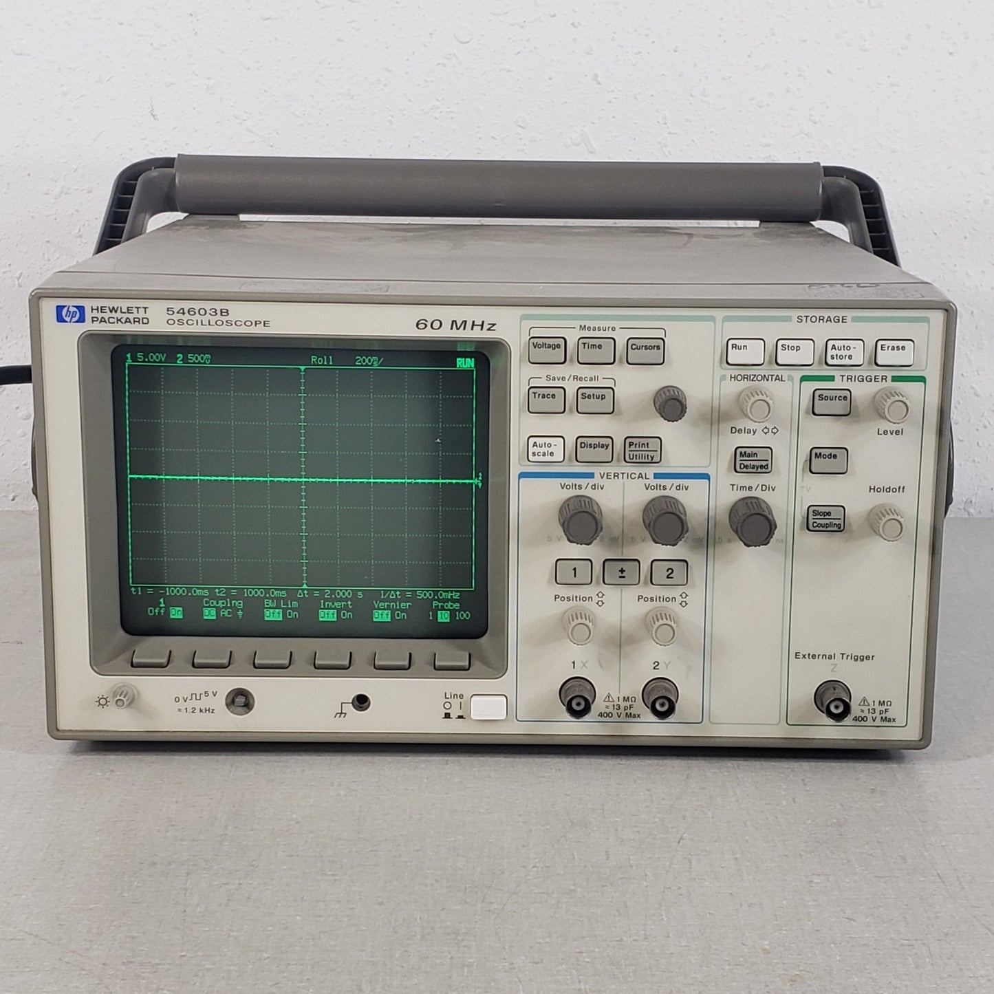 TESTED HP 54603B 60MHz 2-Channel Digital Oscilloscope CRT Scope w/ Handle