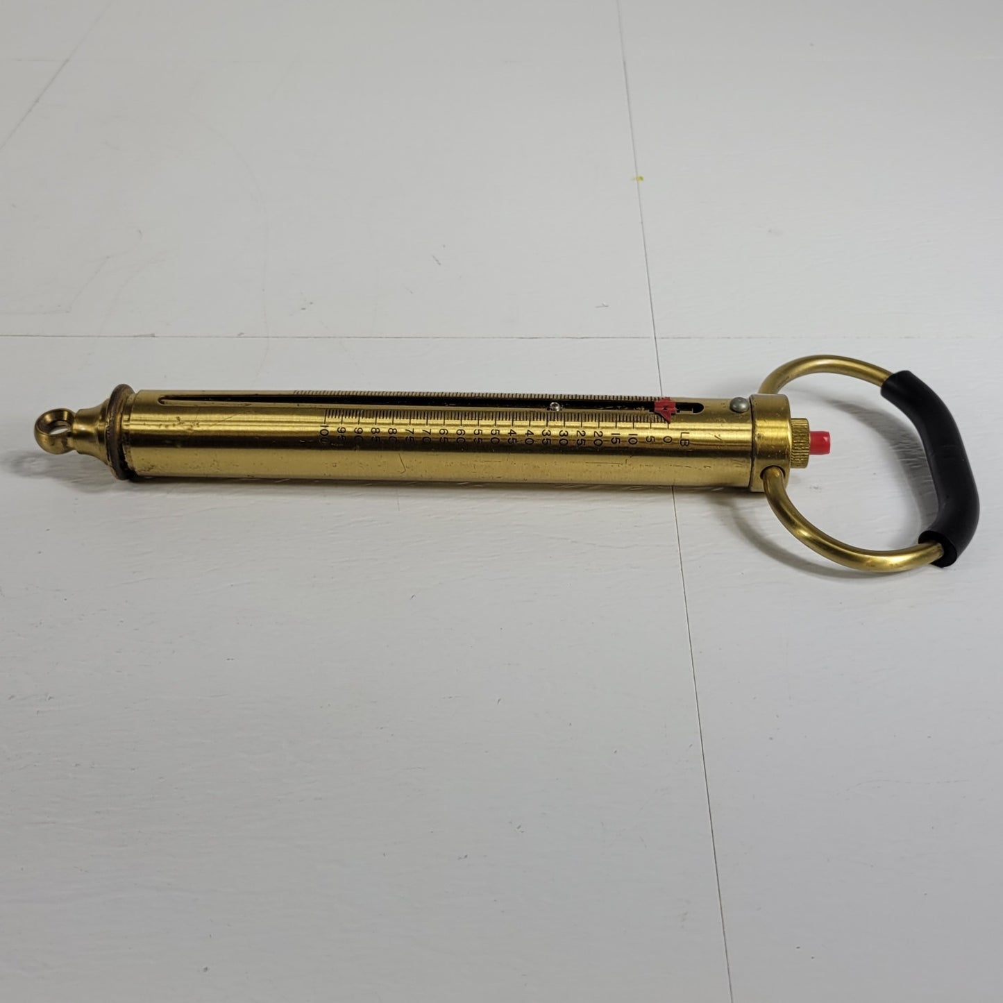 Chatillon IN-100M 100lb 50kg Brass Hanging Spring Scale Peak Pointer No Hook