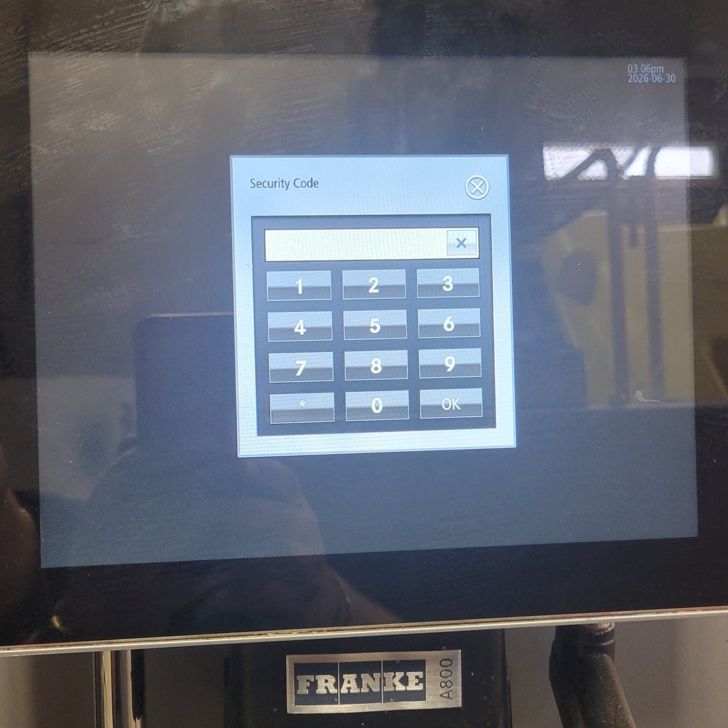 Franke 560.0001.522 A800 10.4" Operator Control Panel Password Locked