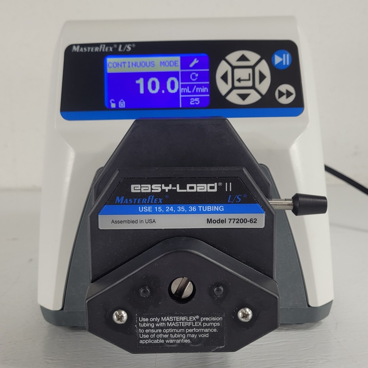 TESTED Masterflex 07522-20 Peristalic Pump w/ 77200-62 Easy-Load II Pump Head