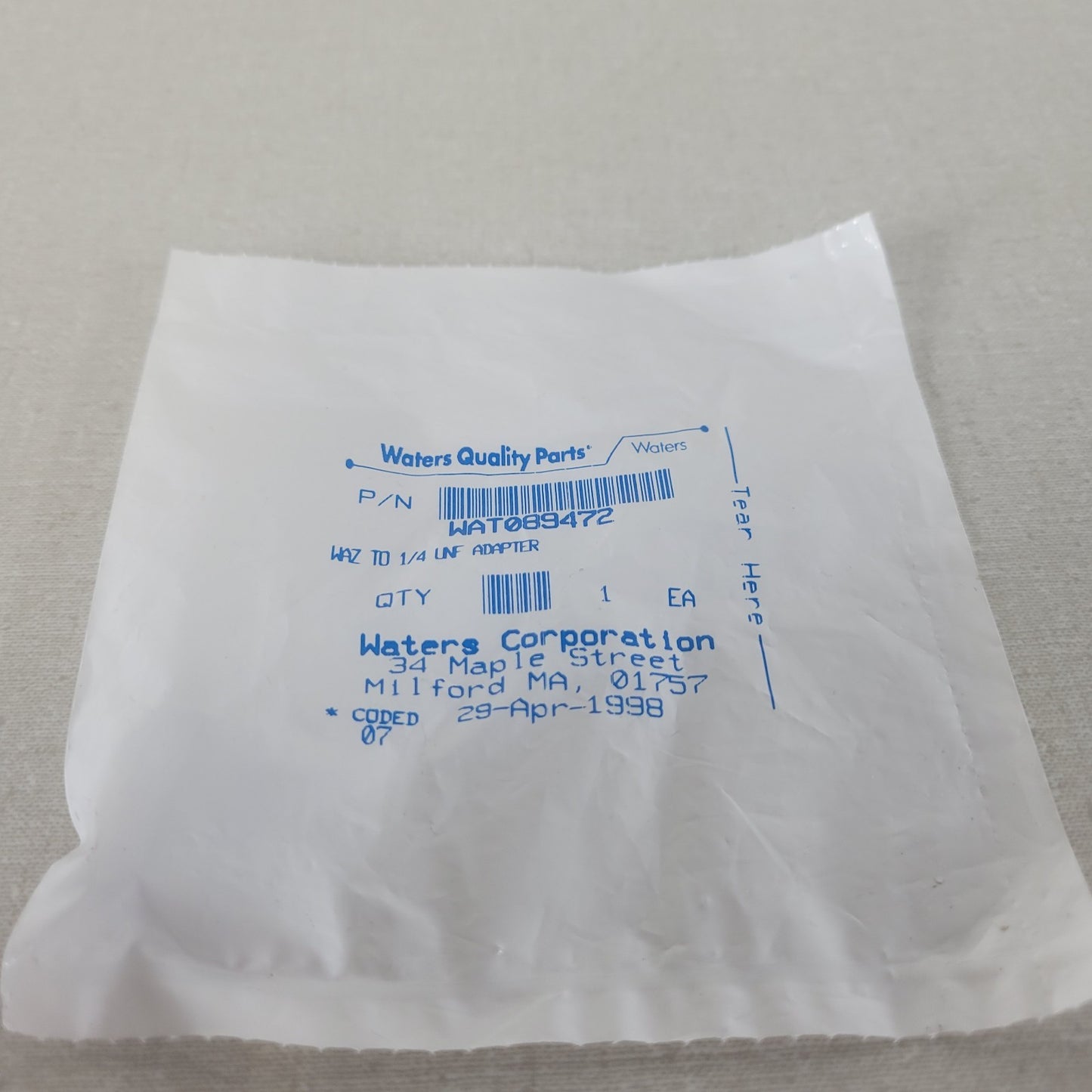 Waters WAT089472 WAZ to 1/4-UNF Adapter Protein-Pak SEC HPLC Column Fitting