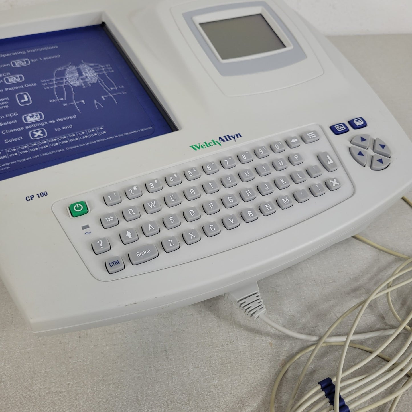 Welch Allyn CP100 12-Lead ECG EKG Electrocardiograph Thermal Printer Powers On