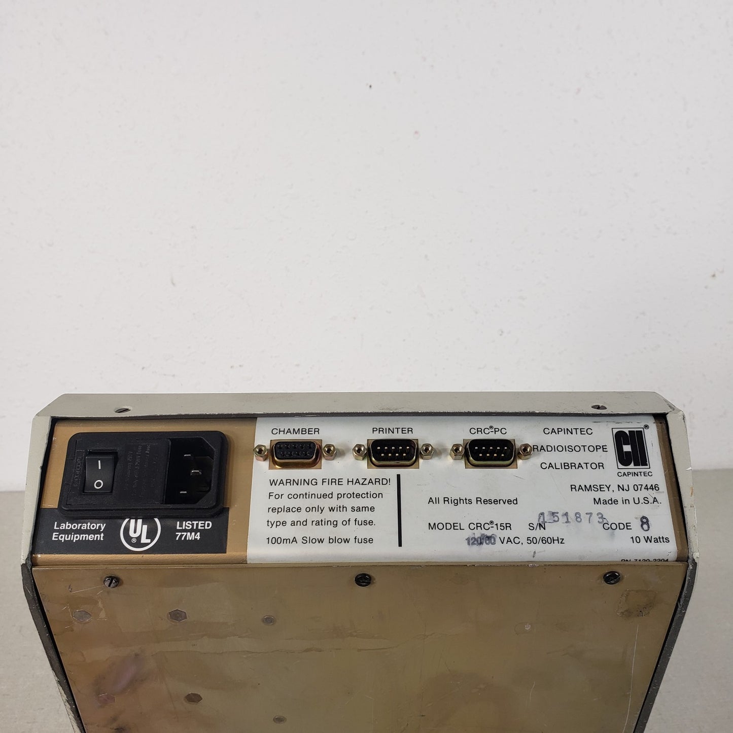 POWER TESTED Capintec CRC-15R Radioisotope Dose Calibrator Console Keypad