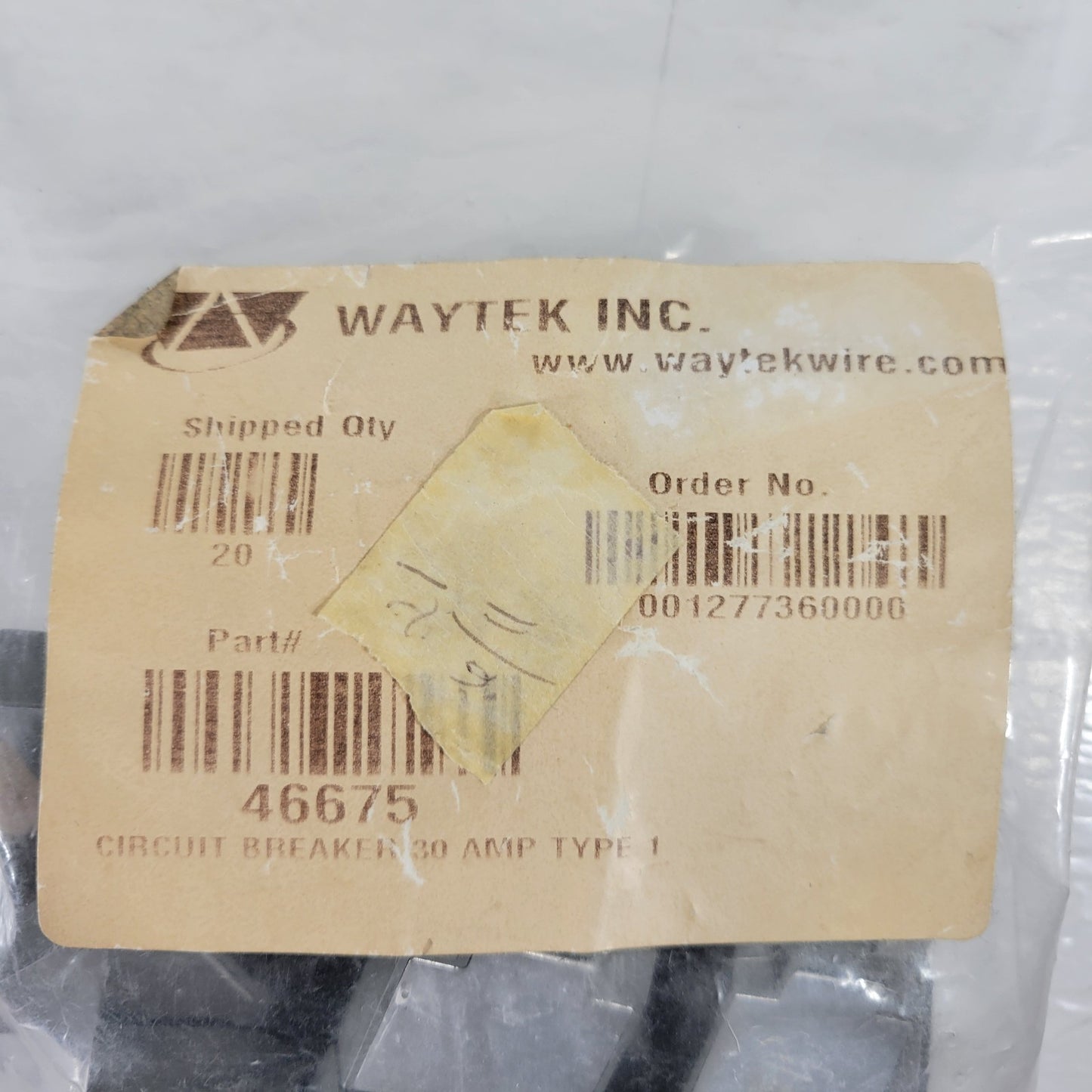 Waytek 20 Count 46675 Circuit Breaker 30 AMP Type 1 MaxI 19430-01M 24V T10-1