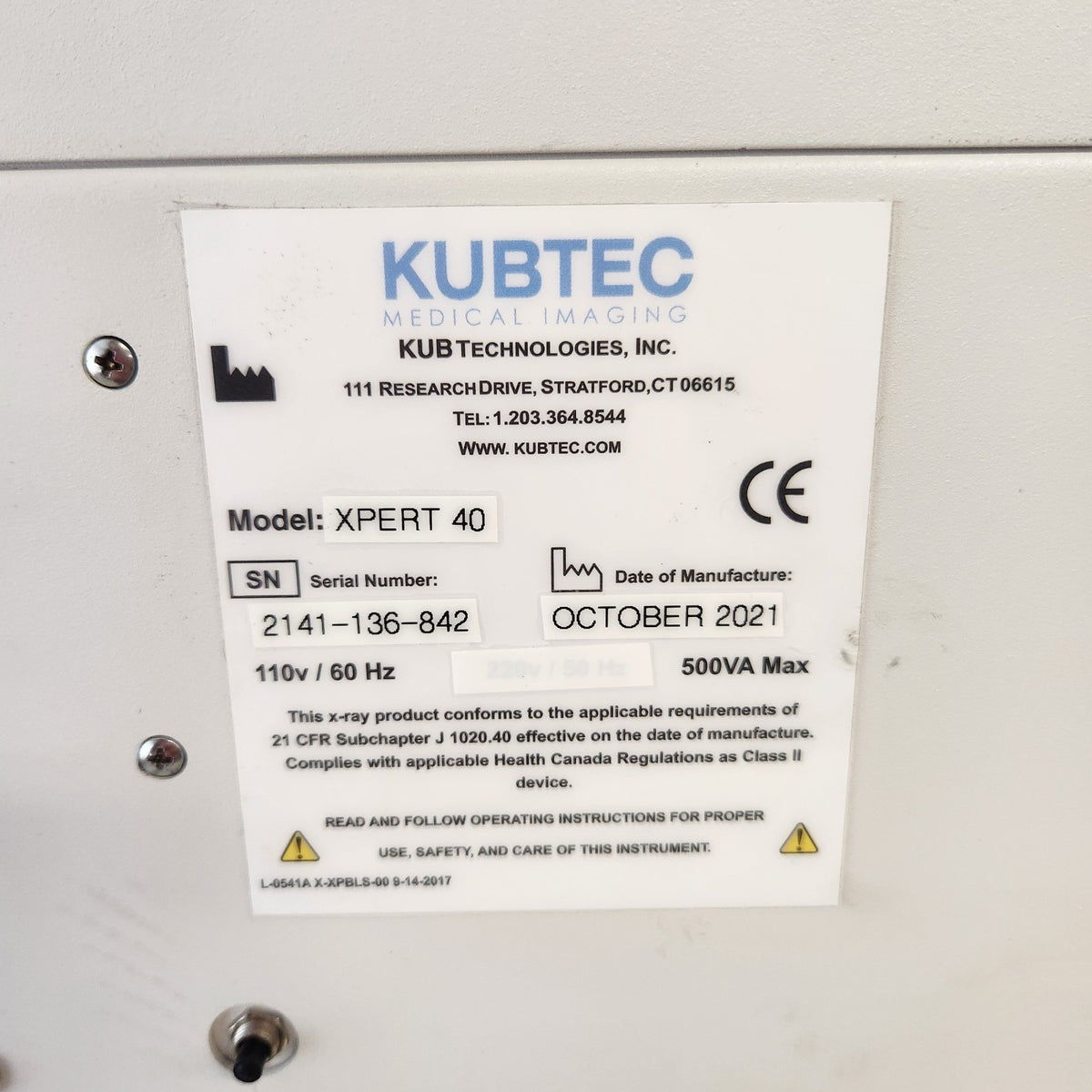 TESTED Kubtec XPERT 40 Specimen Radiography High-Resolution 2D X Image System