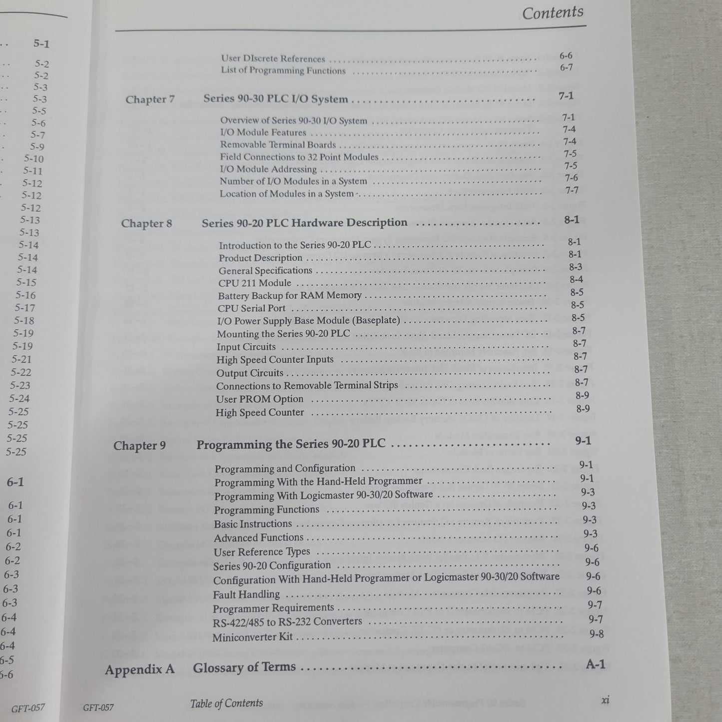 GE Fanuc GFT-057C Series 90 PLC Programmable Controllers Product Summary Manual