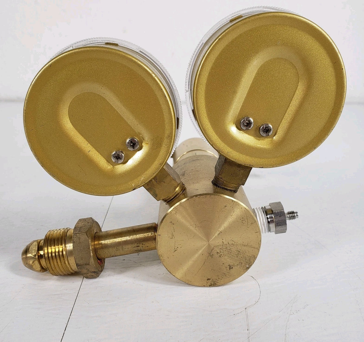 High Pressure Gas Regulator 4500 PSI Outlet 6000 PSI Inlet Dual Gauge Brass