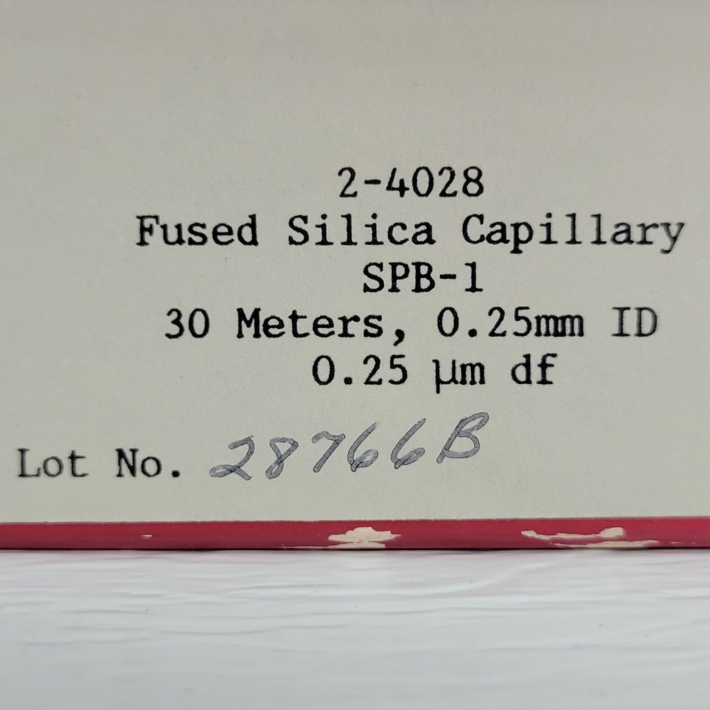 SUPELCO 2-4028 Fused Silica Capillary SPB-1, 30m, 0.25mm ID, 0.25μm df