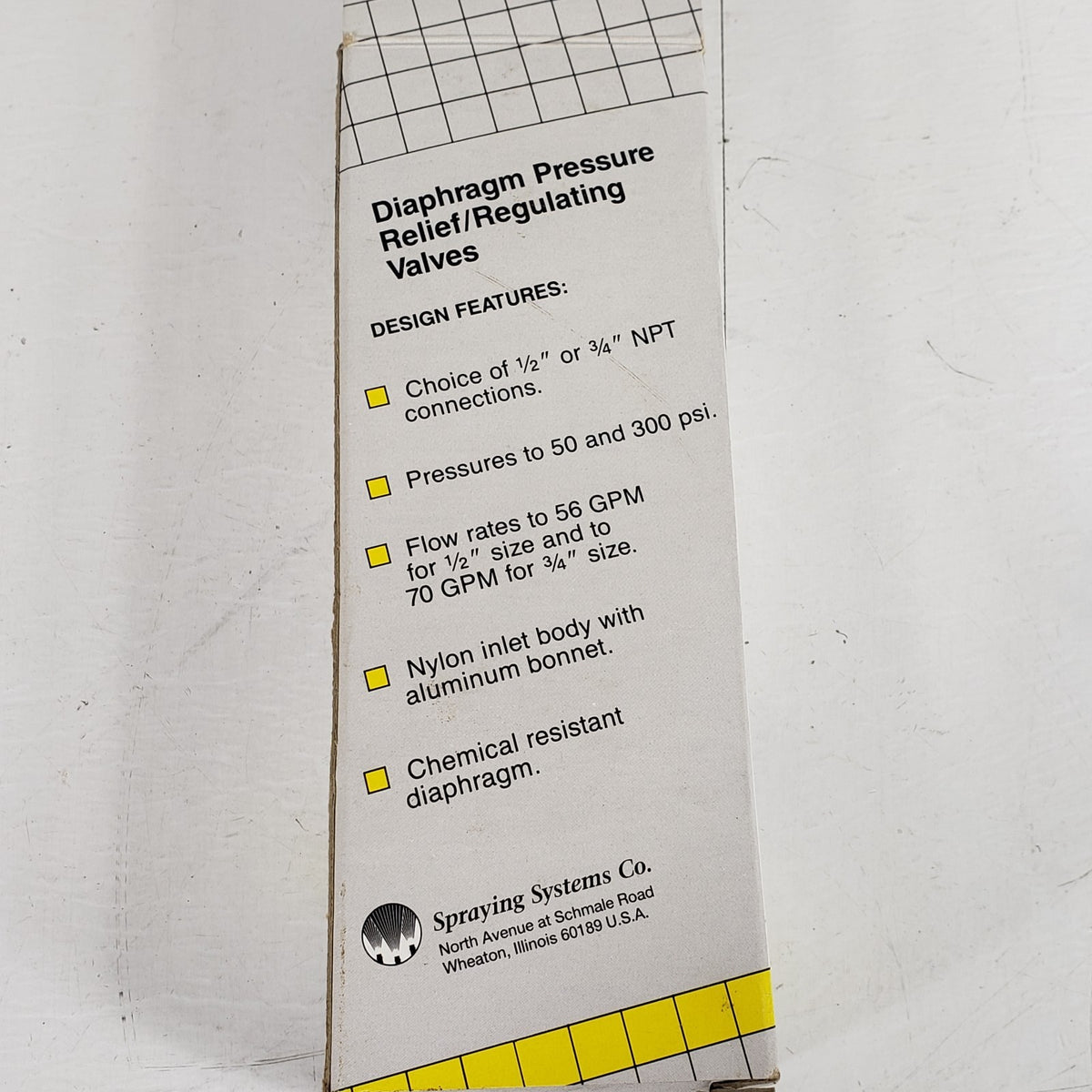 Spraying Systems 8460-3/4-50 Diaphragm Pressure Relief Valve 3/4" NPT 50 PSI