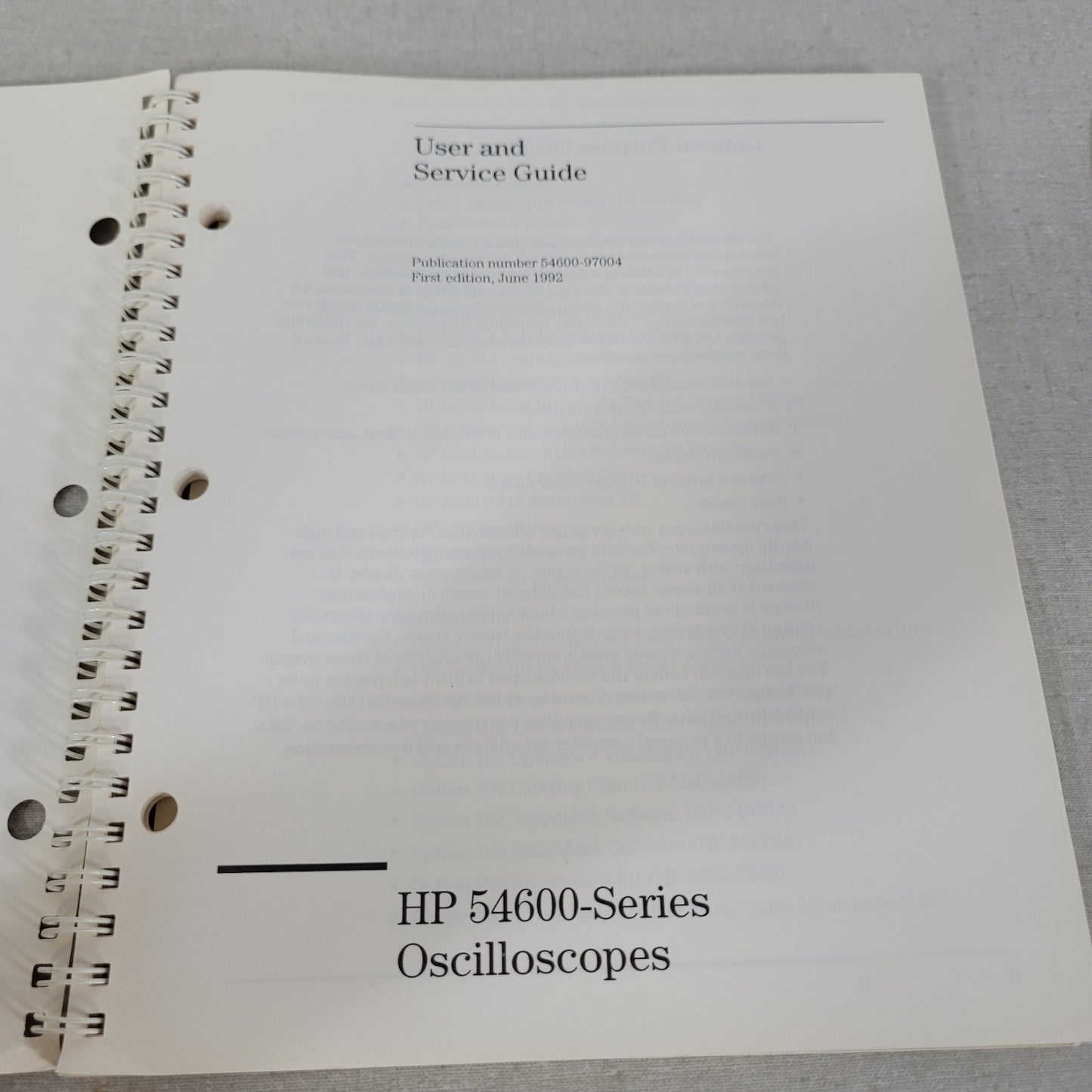 HP Hewlett Packard 54600-Series Oscilloscopes User Service Guide Manual
