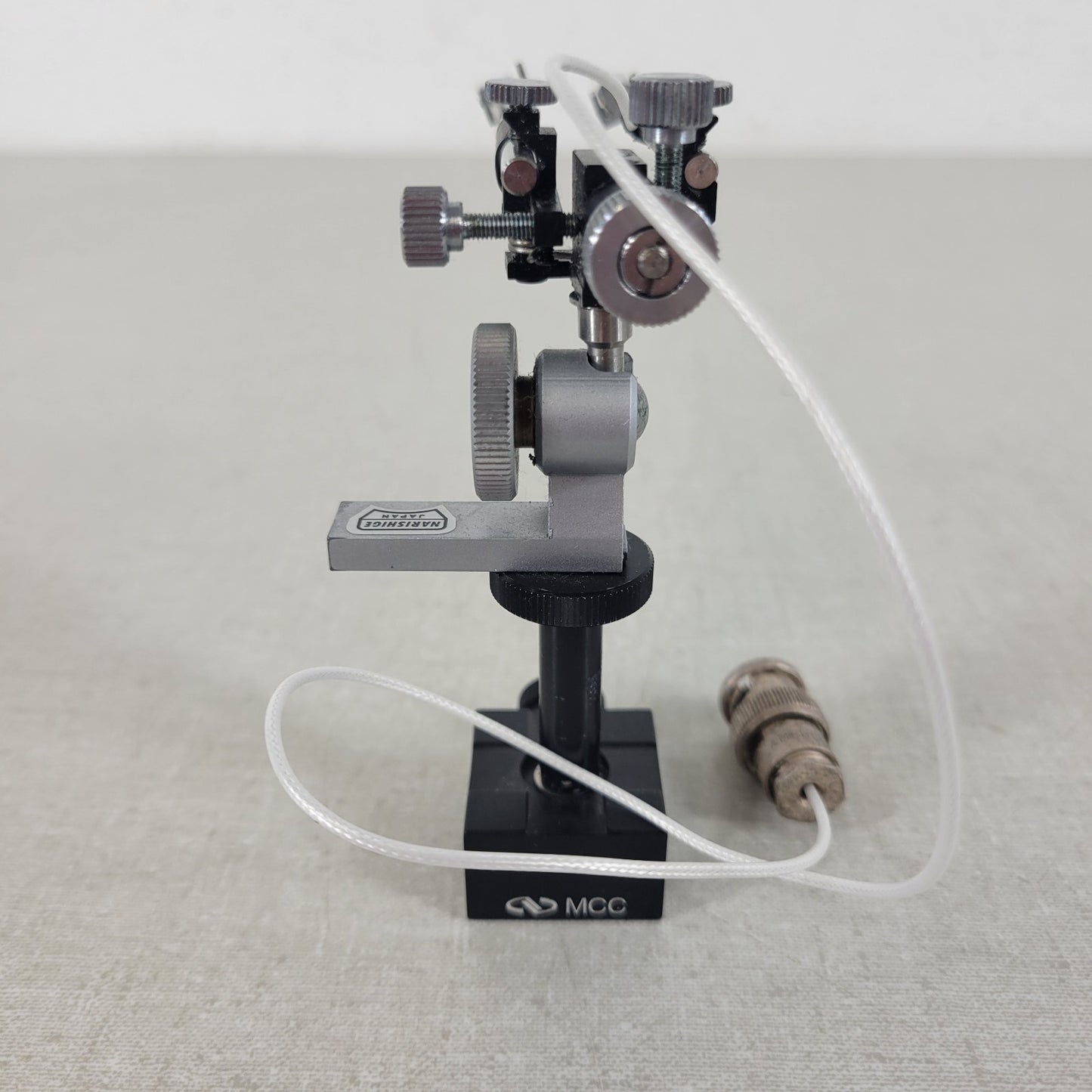 Narishige Stereotaxic 3-Axis Micromanipulator Rail w/ Ball Joint and Electrodes