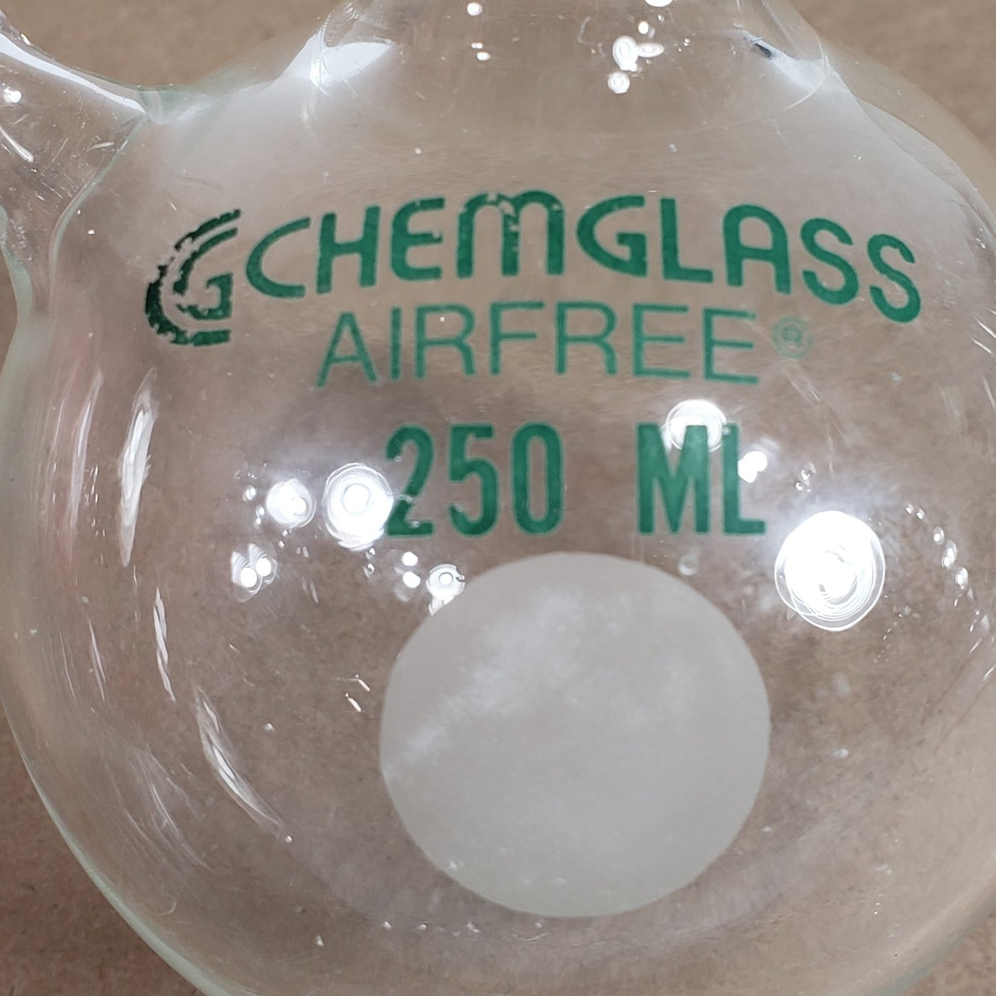 Set of 2 Chemglass AF-0528-03 250mL 14/20 CN Air-Free Round Bottom Flask