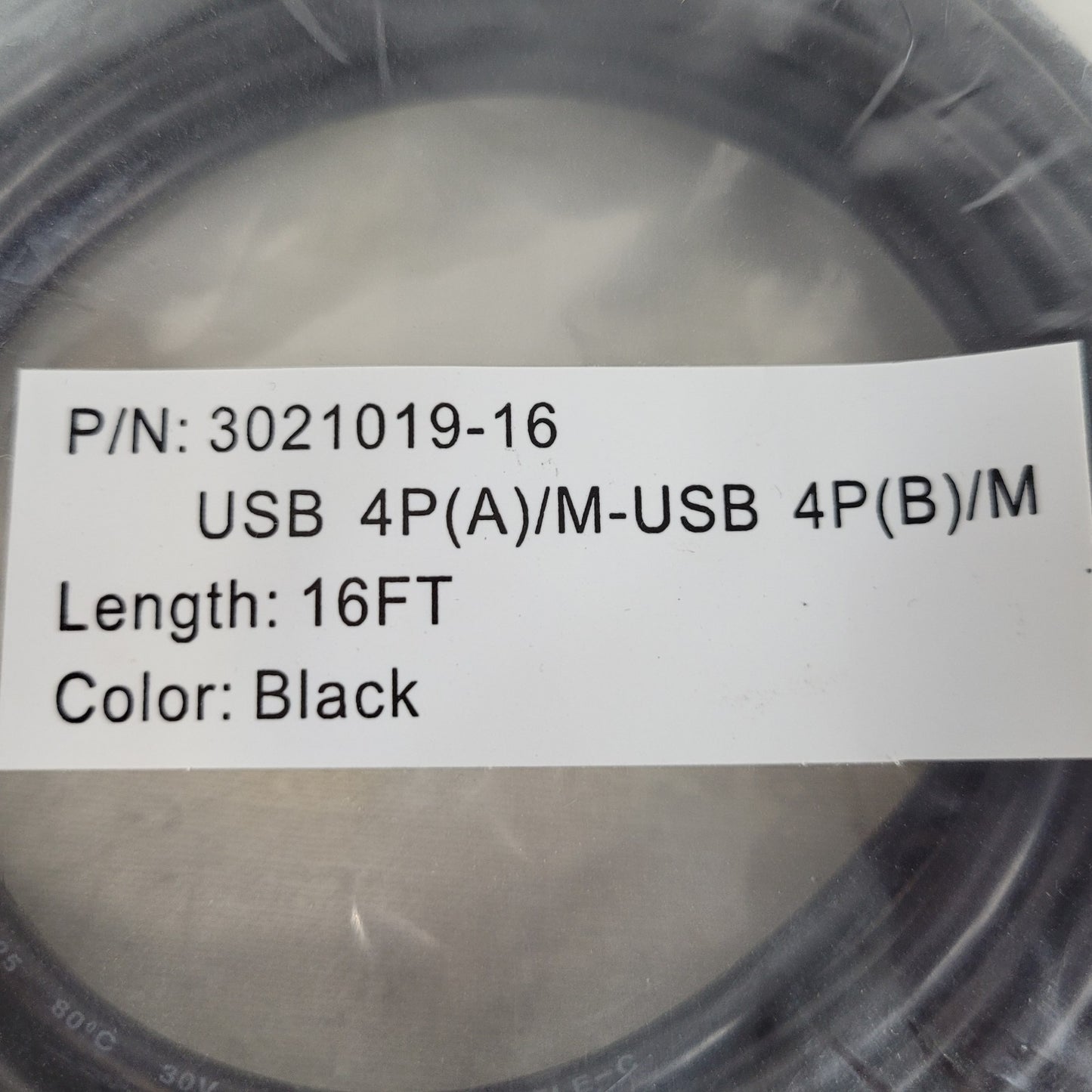 Qualtek 3021019-16 USB A Male to B Male Cable 16FT Black