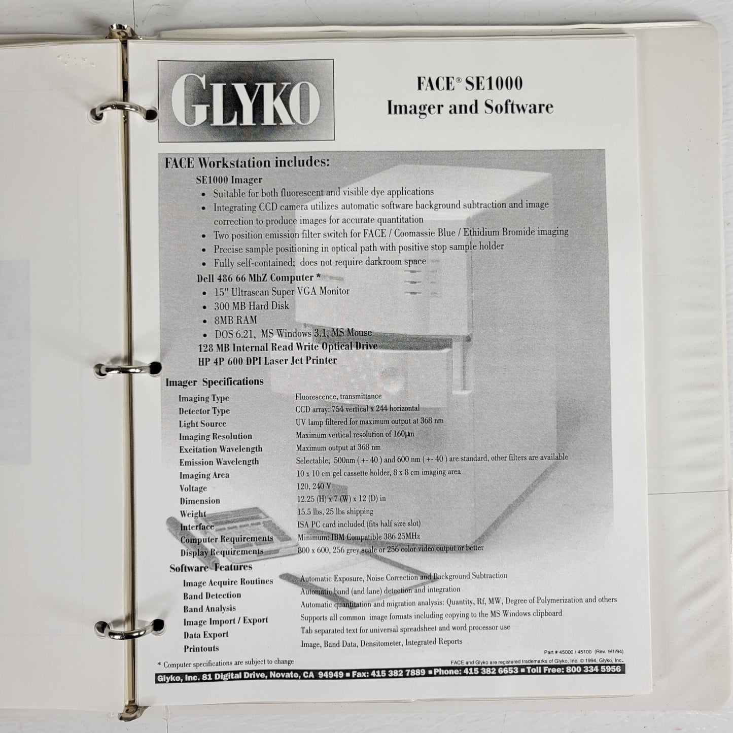 BIORAD GLYCO Doc Gel Imaging System Instruction Manual 170-6555 to 170-6559