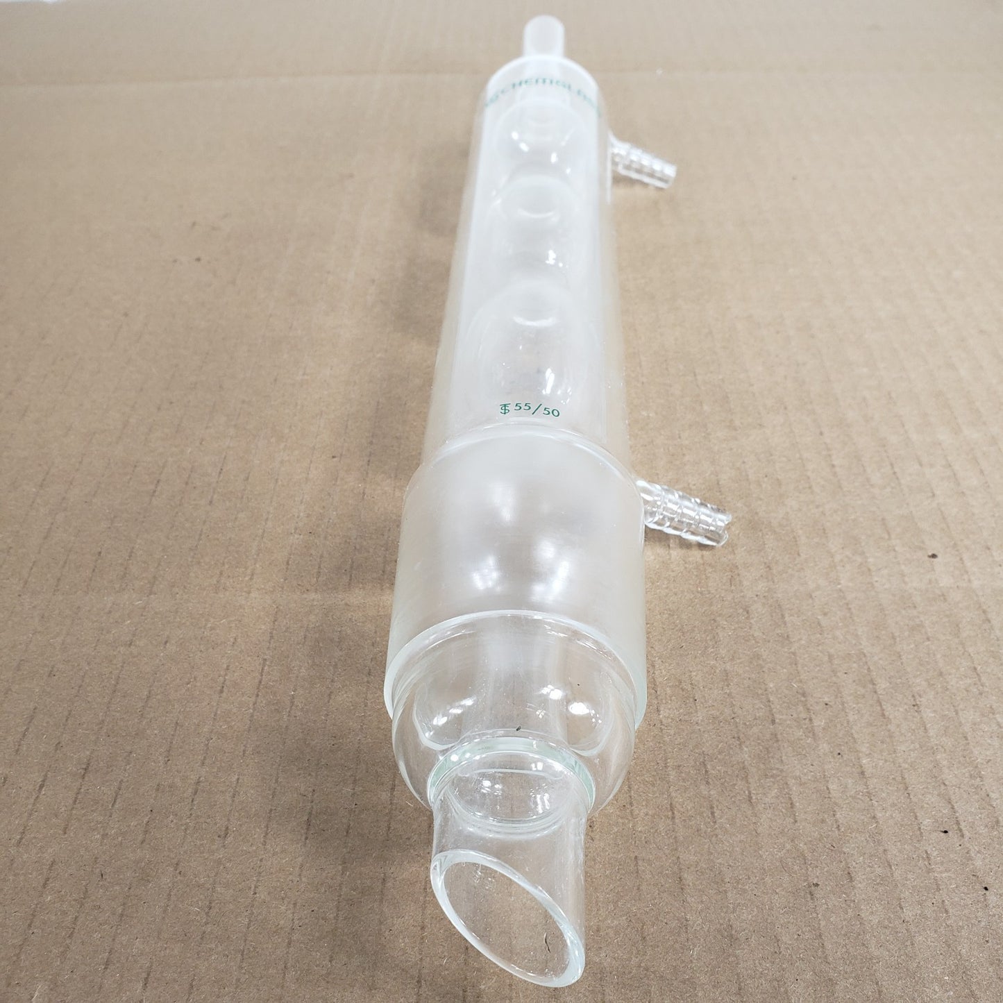 Chemglass CG-1207 Style Allihn Reflux Condenser 55/50 Bottom Stright Tube Top