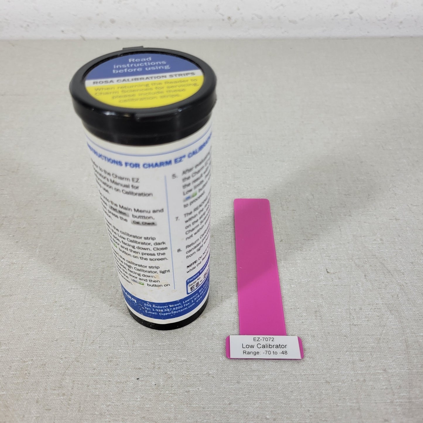 Charm Sciences EZ-7072 Low & High Reader Calibrator Strips -70/-48 190/284