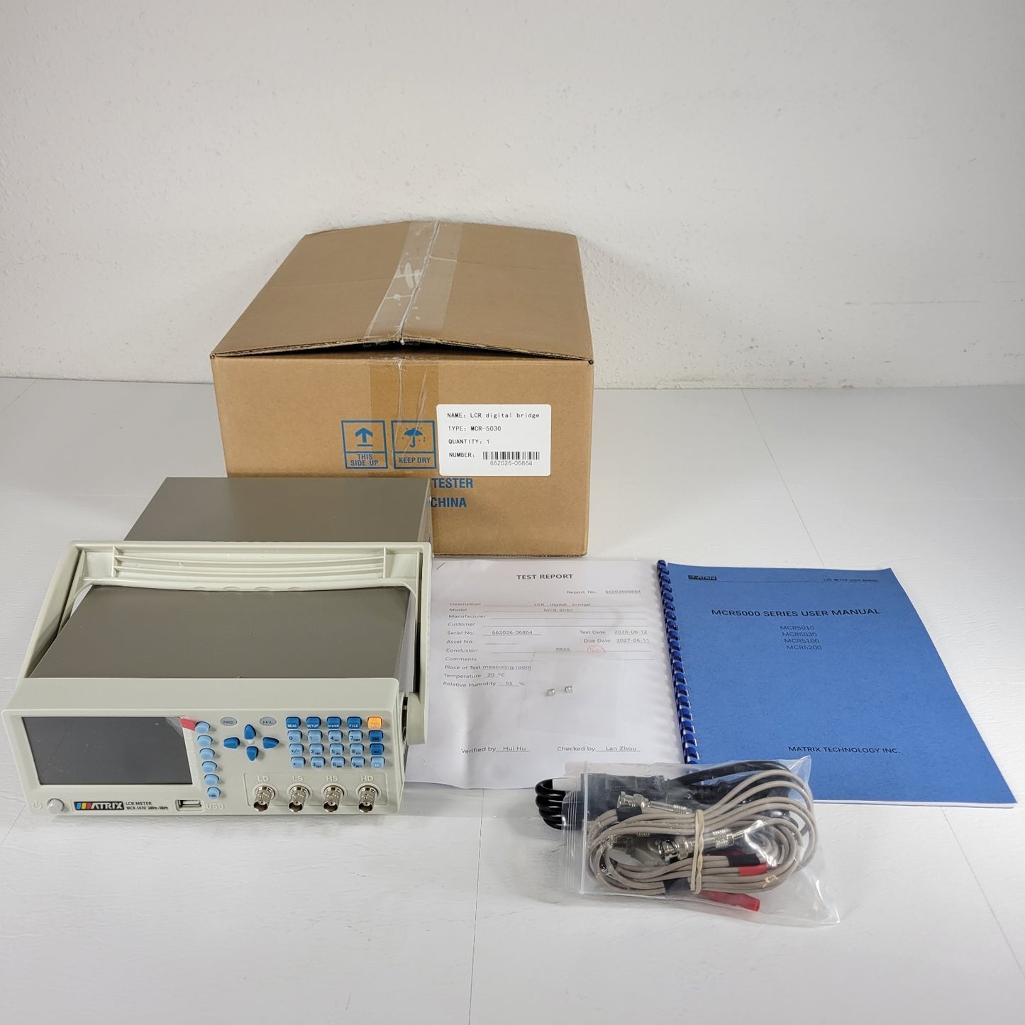 TESTED Matrix MCR-5030 LCR Meter 100Hz-30kHz w/ Manual Test Report & Cables