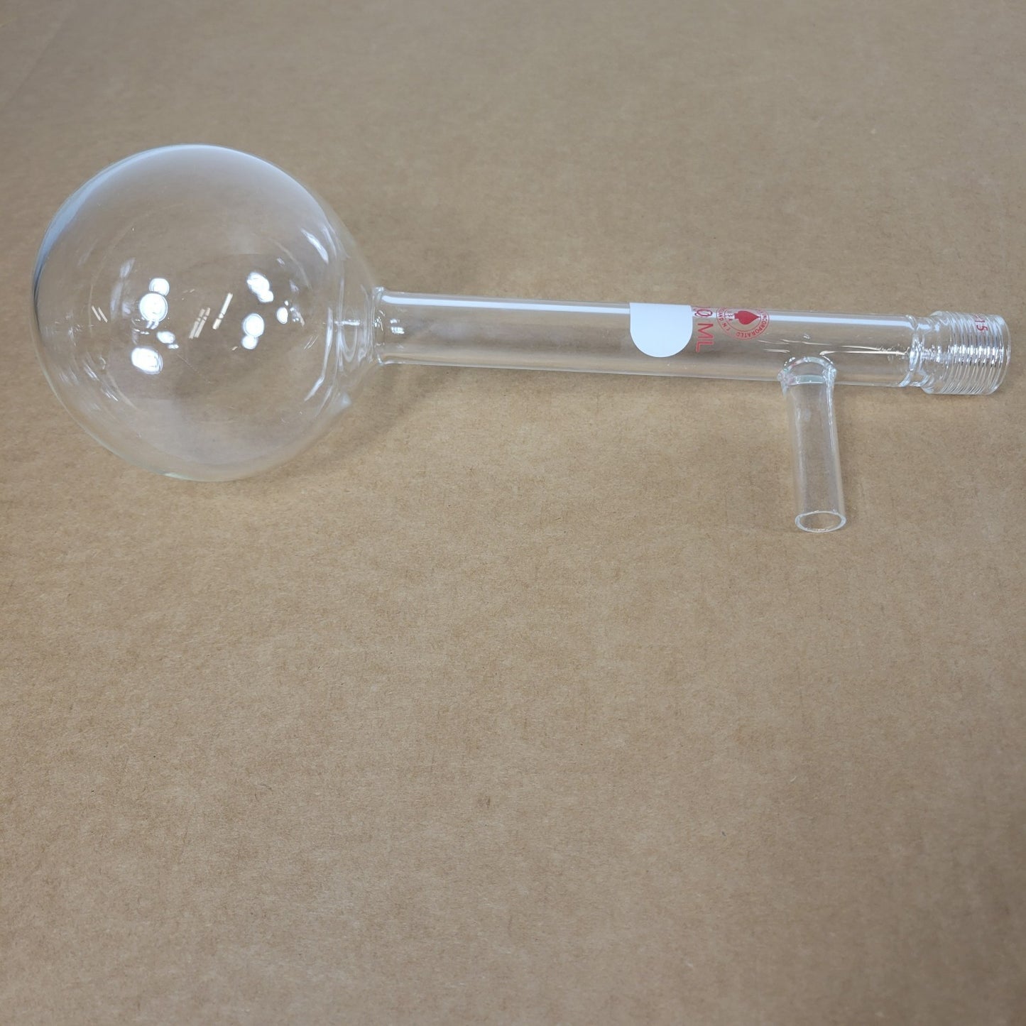 Ace Glass 7814-08 500mL Round Bottom Flask 3/8" OD Cajon Side Arm #15 Threads