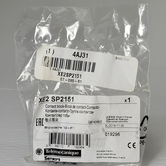 Telemecanique Sensors XE2 SP2151 Limit Switch Contact Block Sensor Snap Action