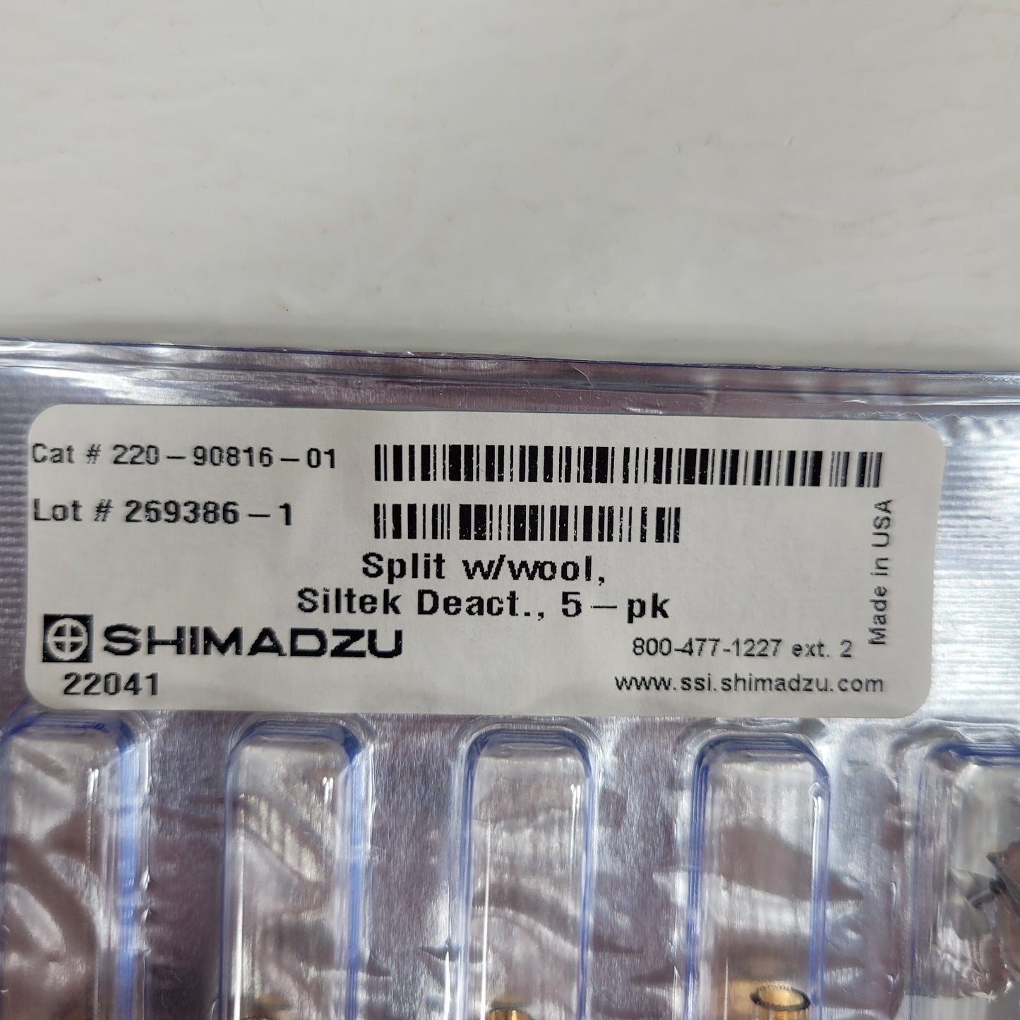 4 Pack Shimadzu 220-90816-01 GC Siltek Deactivated Split Liner with Wool Spl-17