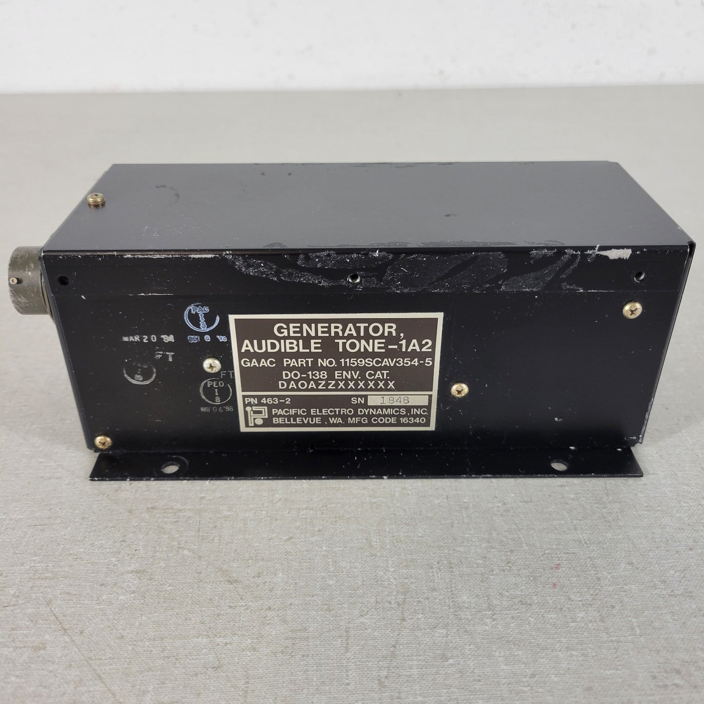 PACIFIC ELECTRO DYNAMICS Generator Audible Tone-1A2 GAAC 1159SCAV354-5, 463-2