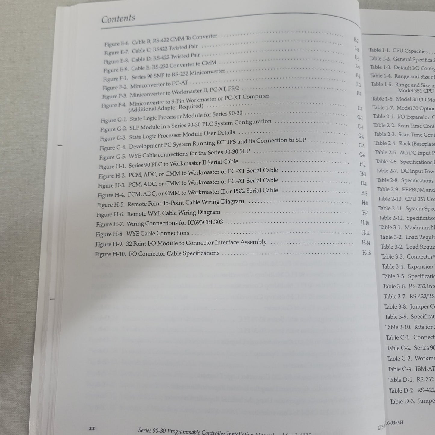 GE Fanuc GFK-0356H Series 90-30 Programmable Controller PLC Installation Manual