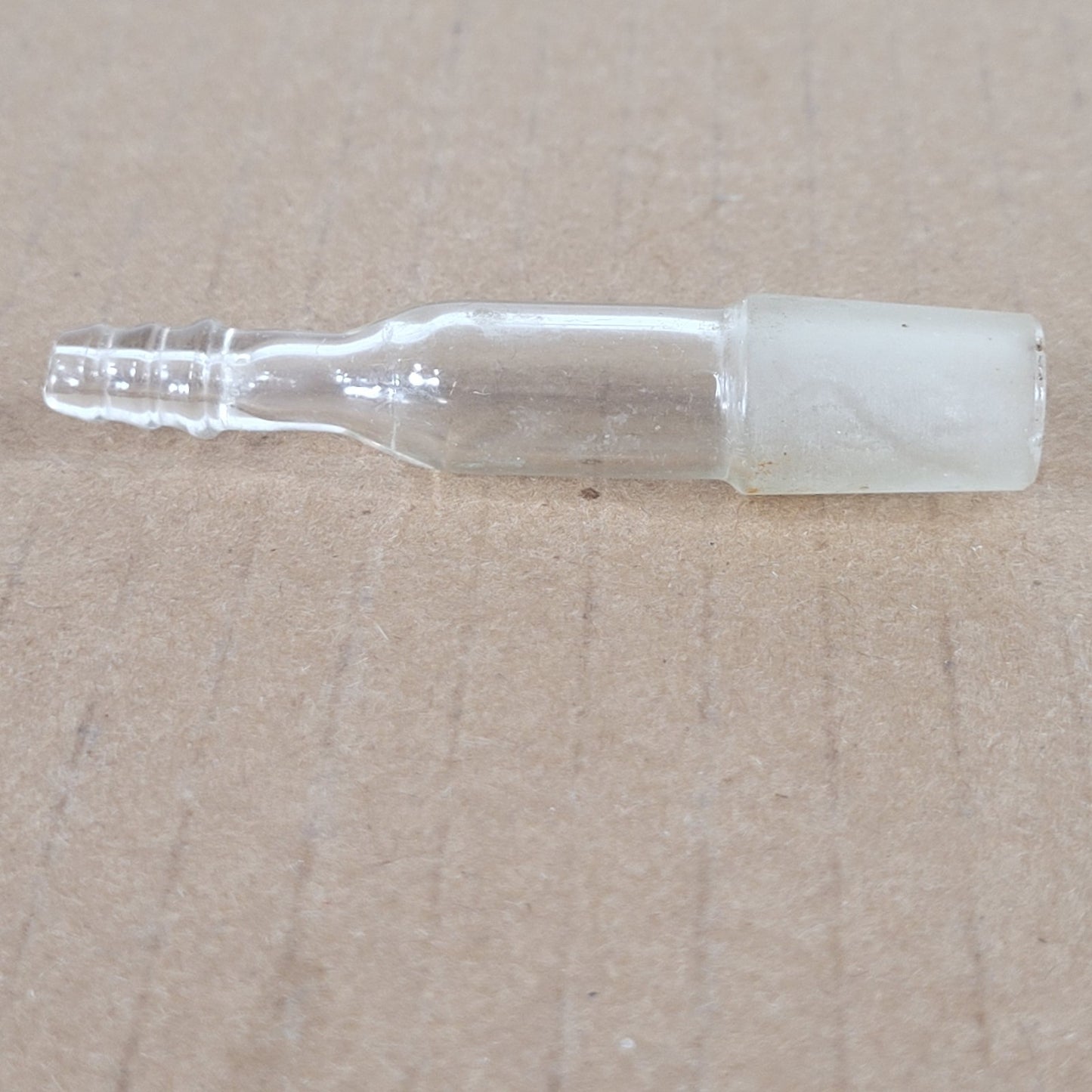 Lot of 3 Glass Adapters 180° 14/20 Inner/Outer Joint to 3/8 & 1/4" Barbed Hose