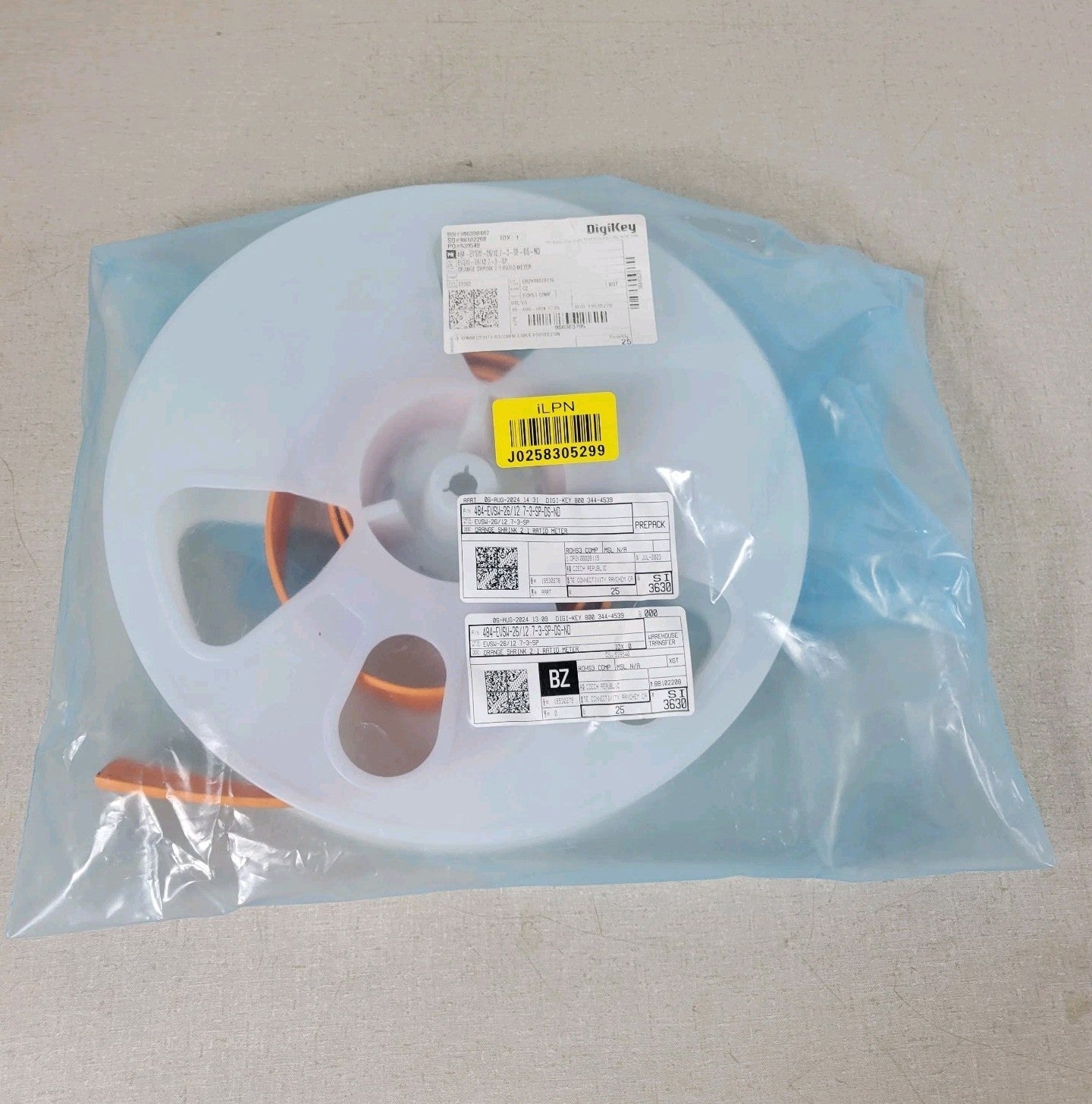 Partial Reel 7ft TE Raychem EVSW-26/12.7-3-SP Orange Heat Shrink Tubing 2:1