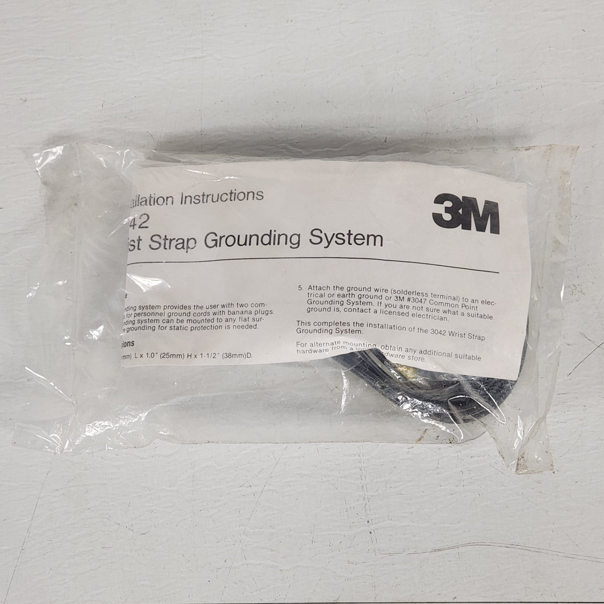 3M 3042 Wrist Strap Grounding System ESD Bench Block Dual Banana Jacks 10ft