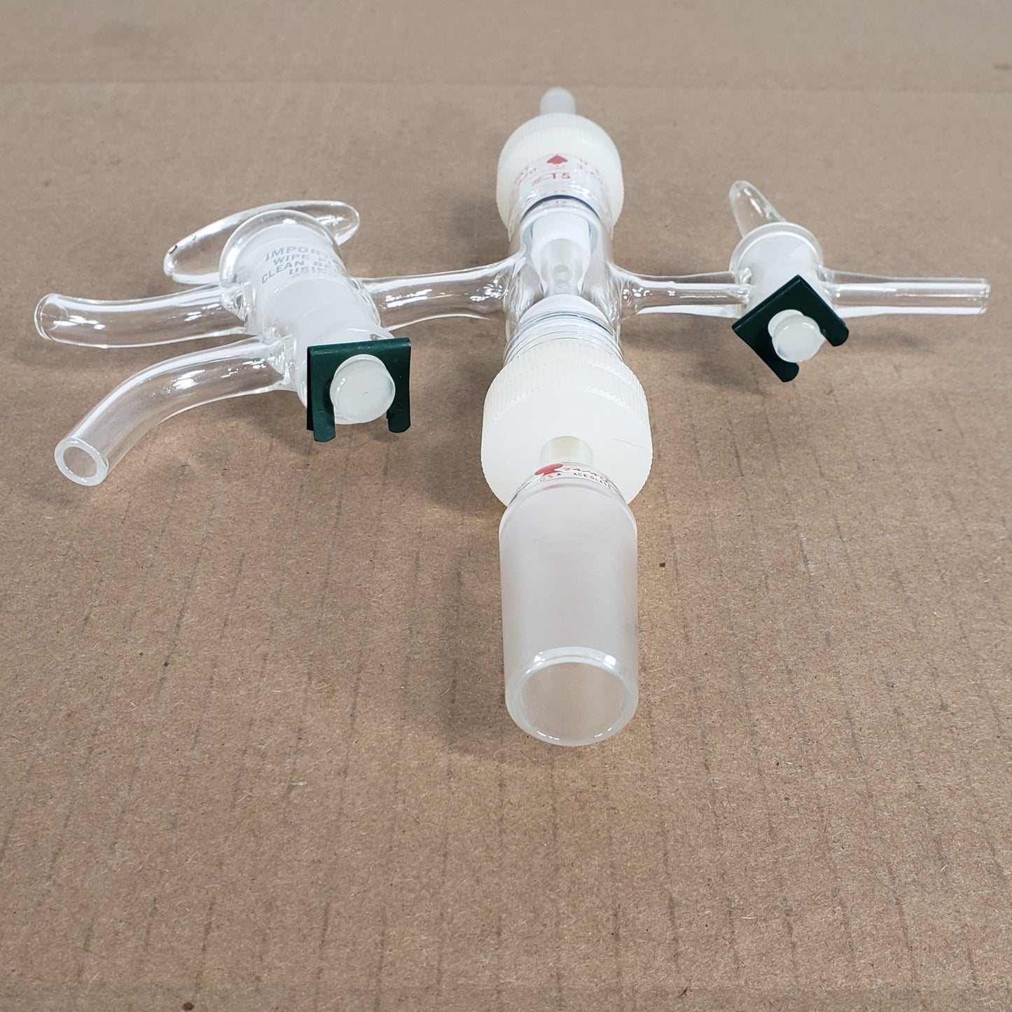 Ace Glass 3-Way Flow Control Gas Manifold For Distillation #15 Threads 24/40 CN