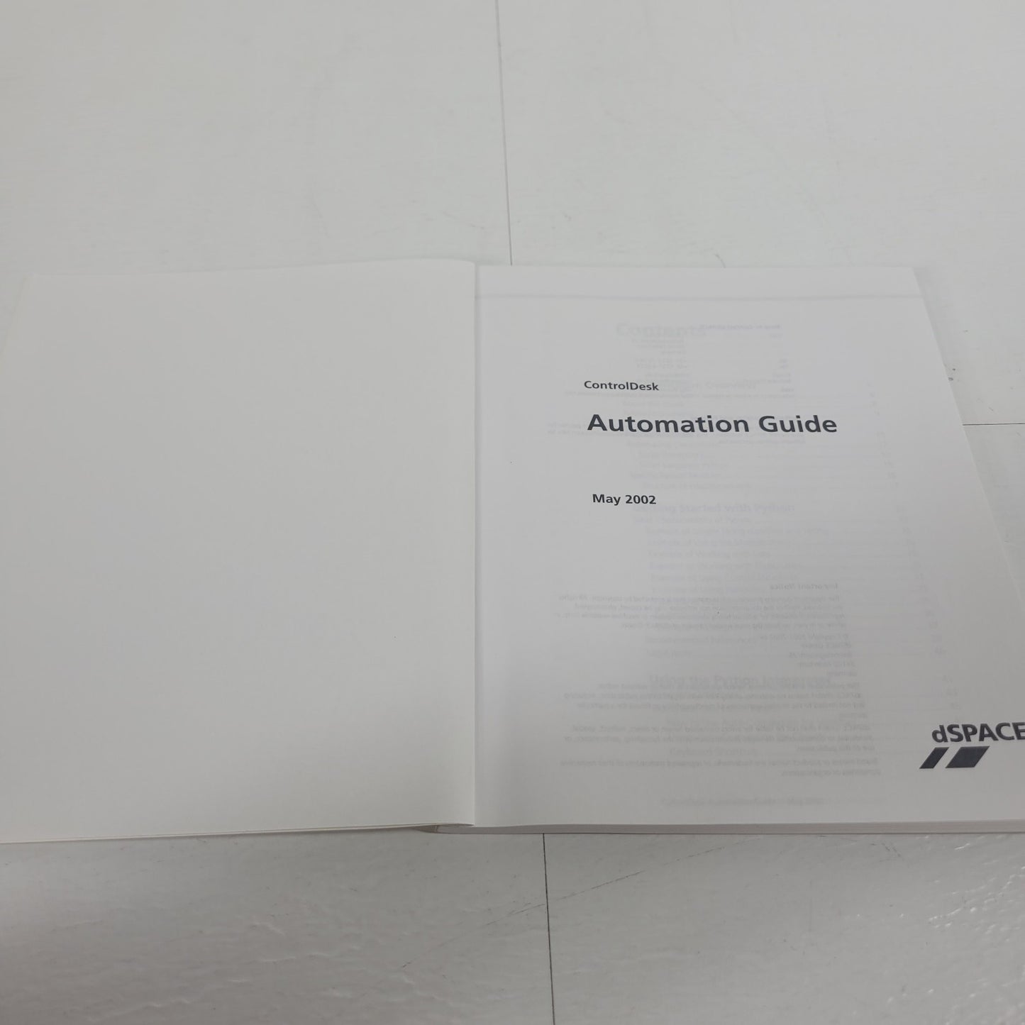 dSPACE ControlDesk Automation Guide Release 3.4 RCP HIL Software Manual 2002