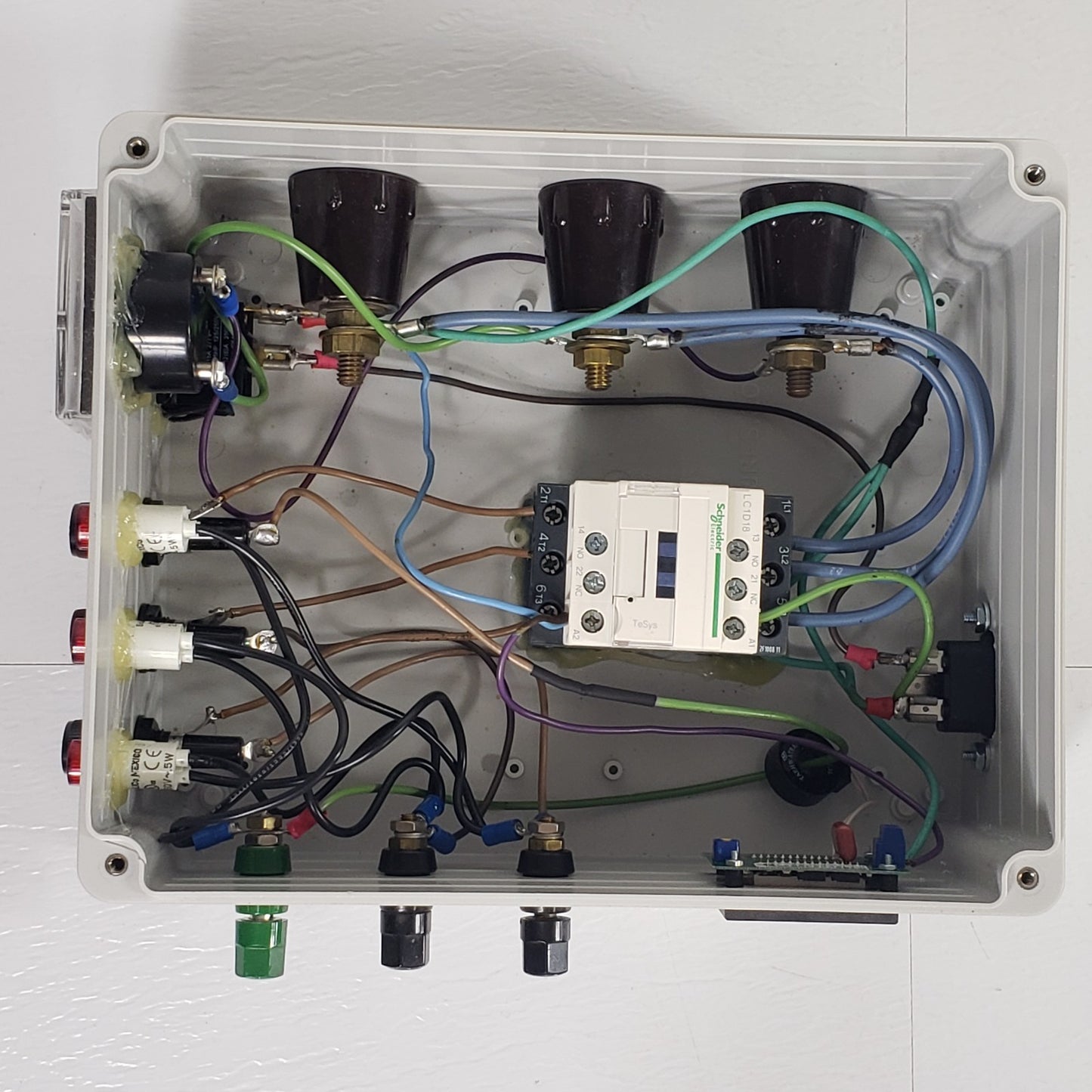 Custom Digital Ammeter Current Measurement Test Box w Schneider LC1D18 Contactor