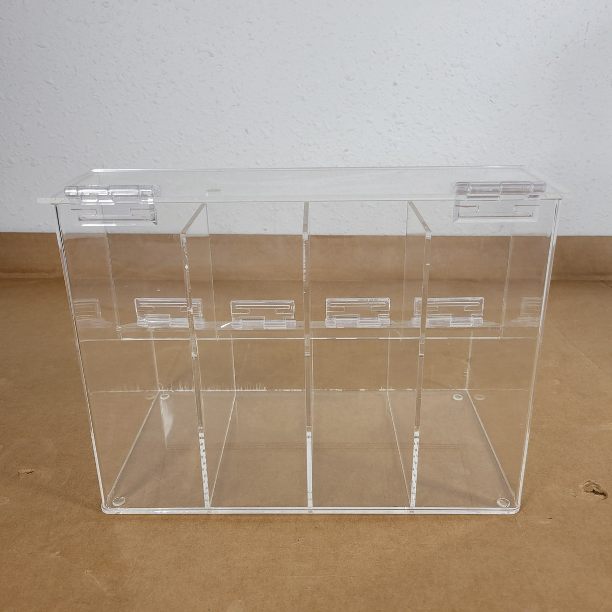 Heathrow Scientific HS23404 Clear Acrylic 4-Place Compartment Dispensing Bin