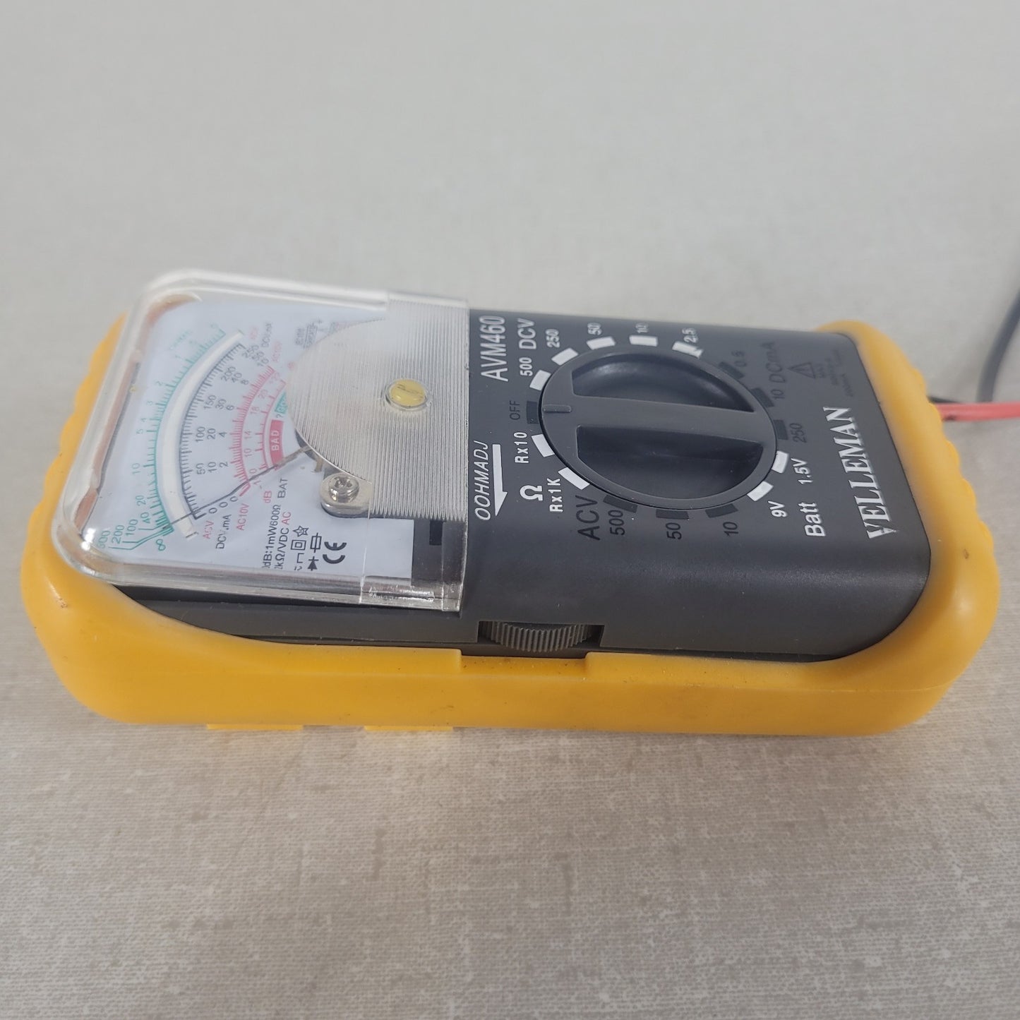 Velleman AVM460 Analog Multimeter AC/DC Voltage Current Ohms w/ Test Leads