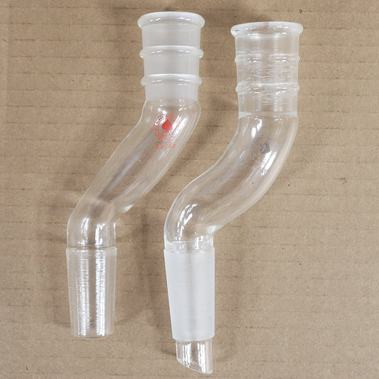 Lot of 2 Ace Glassware 5273-04 Angled Offset 24/40 Tapered Glass Joint Adapters