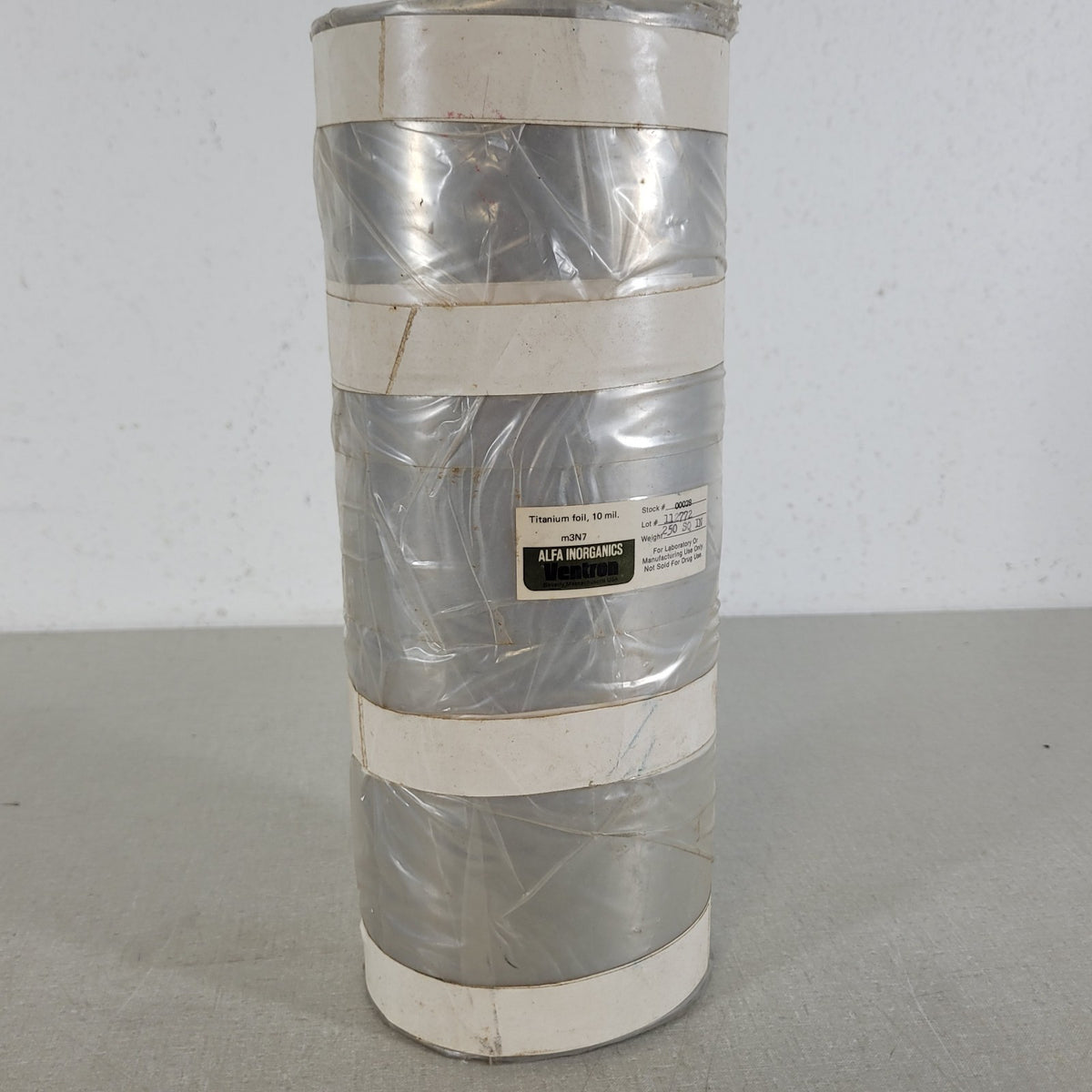 Alfa Inorganics Ventron 00028 Titanium Foil Roll 0.010" Thick 250 Sq In